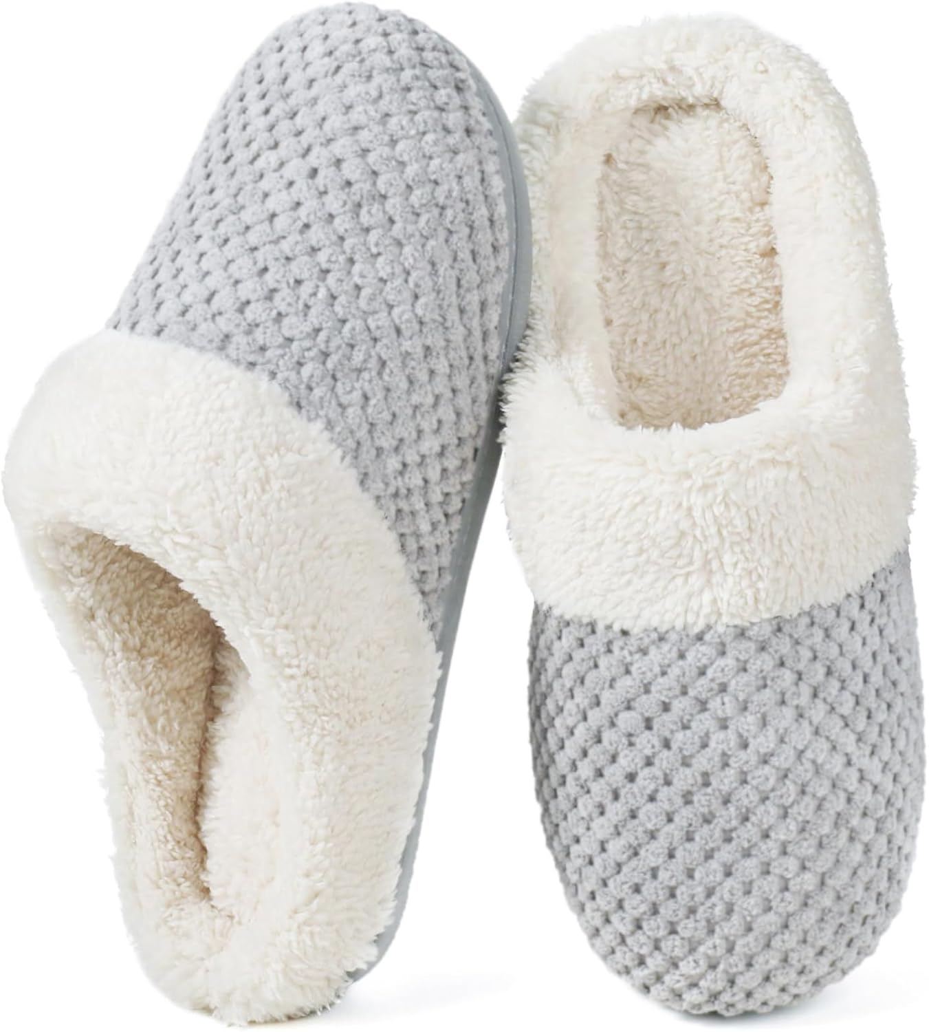 ULTRAIDEAS Women's Lamb-hug Comfy Fleece House Slippers Memory Foam, Slip-on Hou...