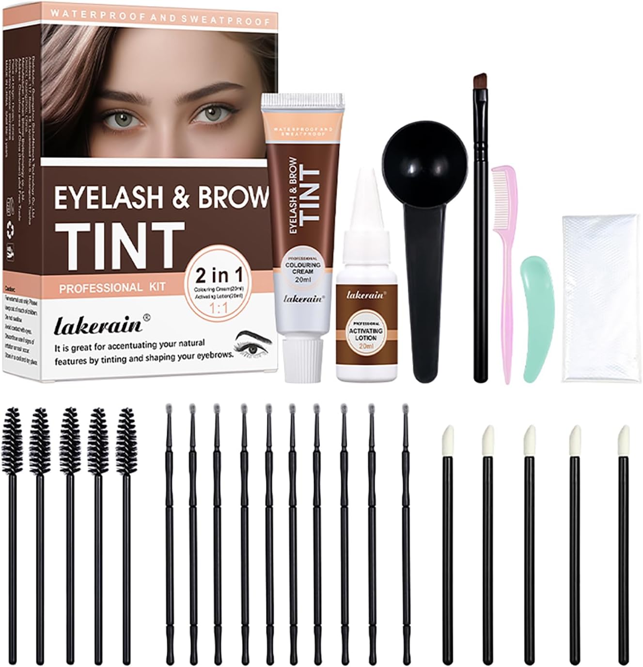 2 in 1 Eyelash & Brow Tint,Eyebrow Lamination Kit,Professional Brow Lift Kit,DIY...
