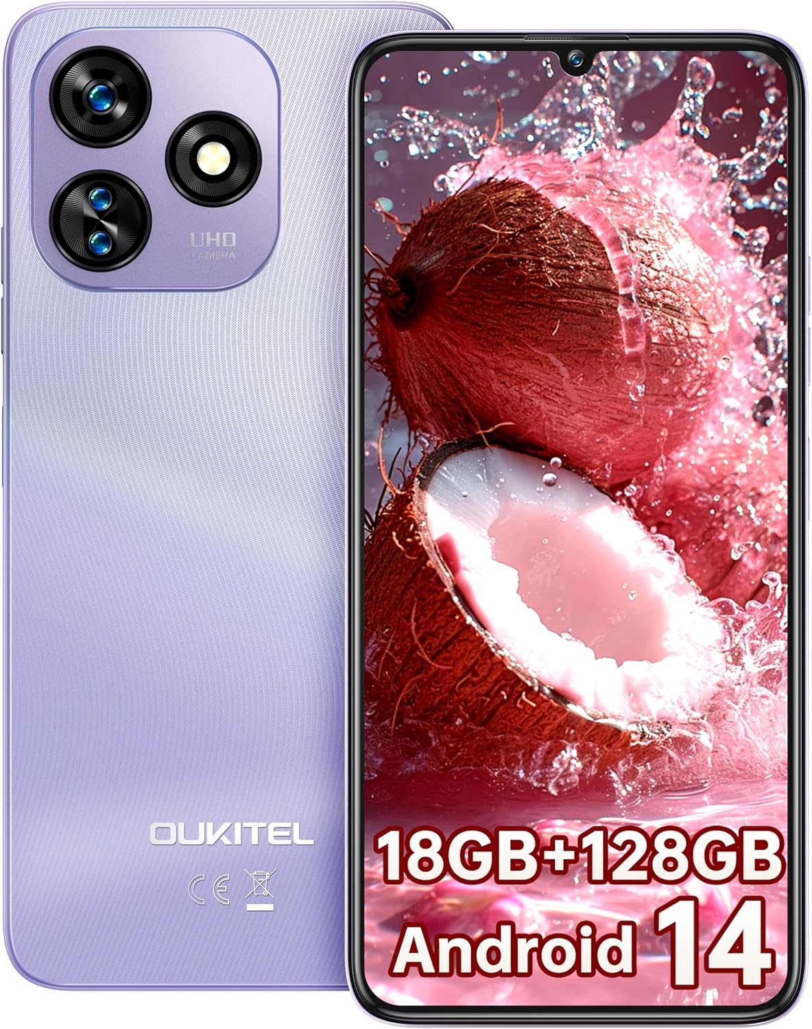 OUKITEL C51 Mobile Phones, Android 13 Smartphone 18GB RAM+128GB ROM/1TB Sim-Free...