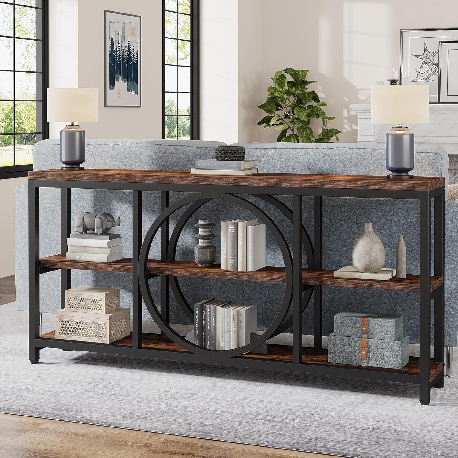 Tribesigns Extra Long Console Table, 70.9 inch Narrow Sofa Tables with 3 Tier Wo...