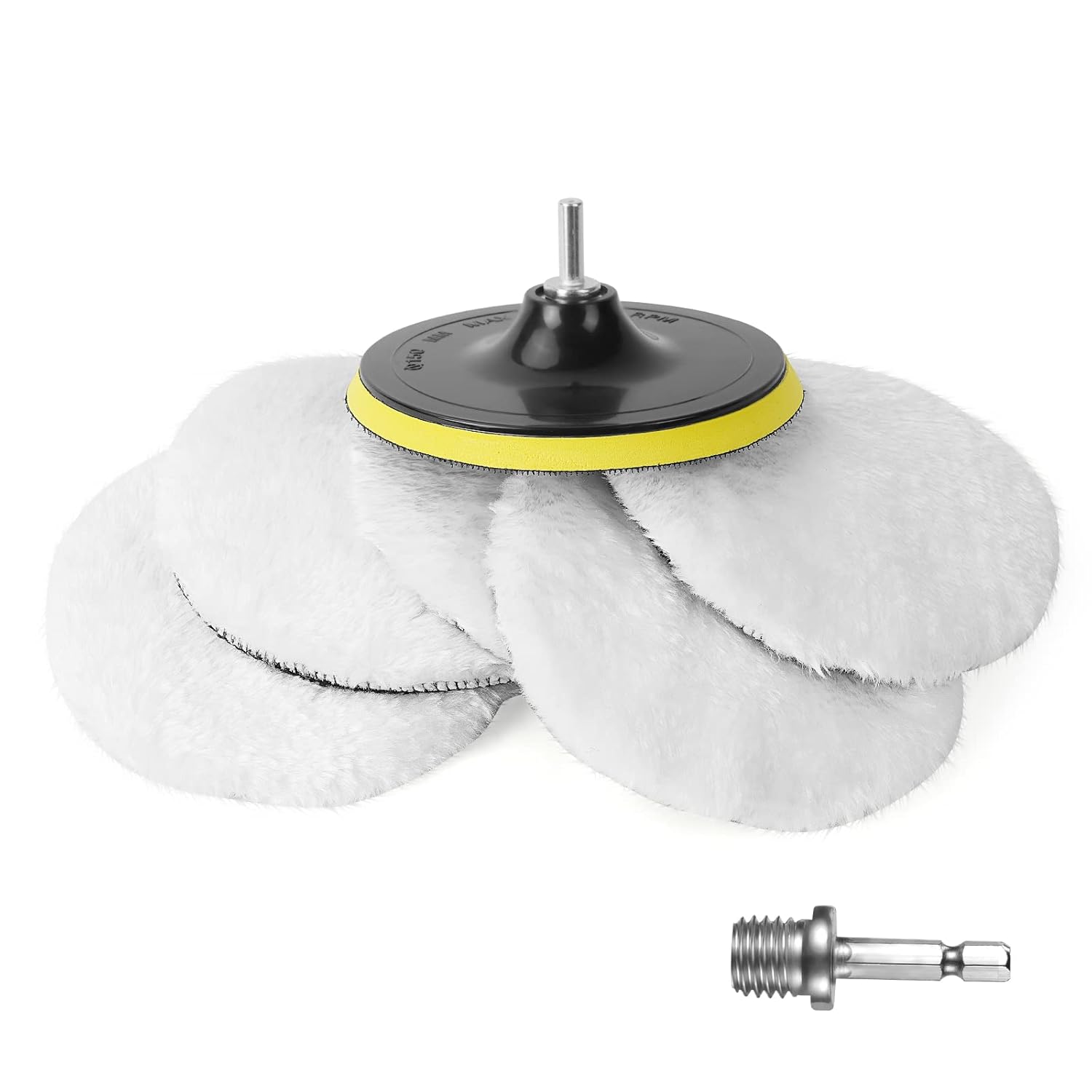 URAQT Car Polishing Pads for Drill, 8 Pack Professional Wool Polishing Pads, Car...