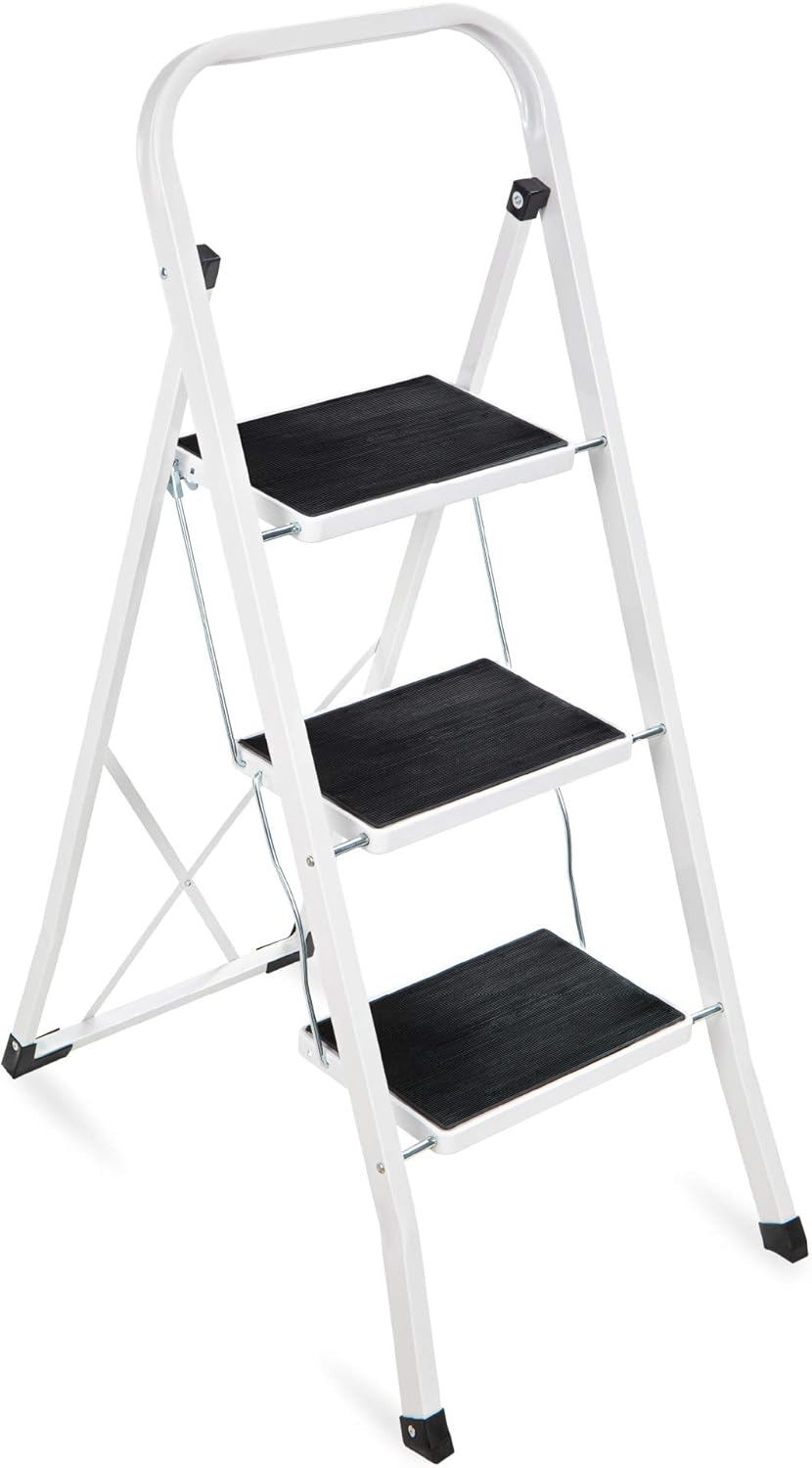 Best Choice Products 3 Step Ladder Folding Sturdy Lightweight Portable Step Stoo...