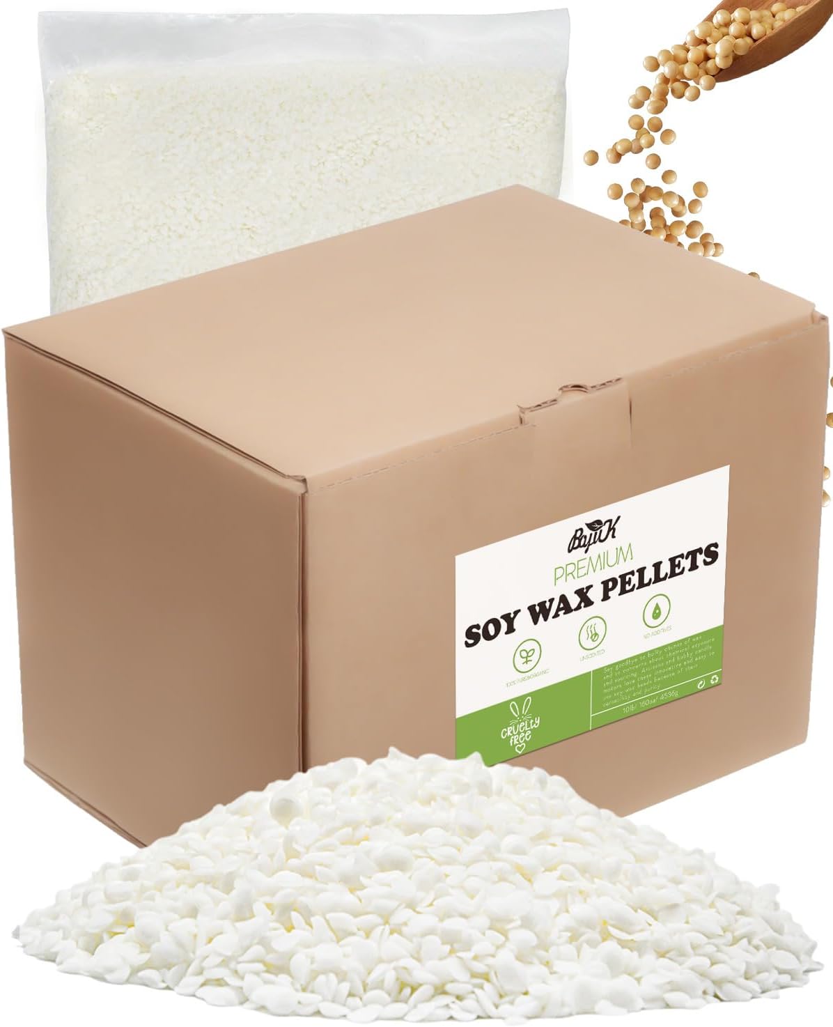 Soy Wax, BOYUJK Premium Natural Candle Wax, 100% Soy Wax for Candle Making from...