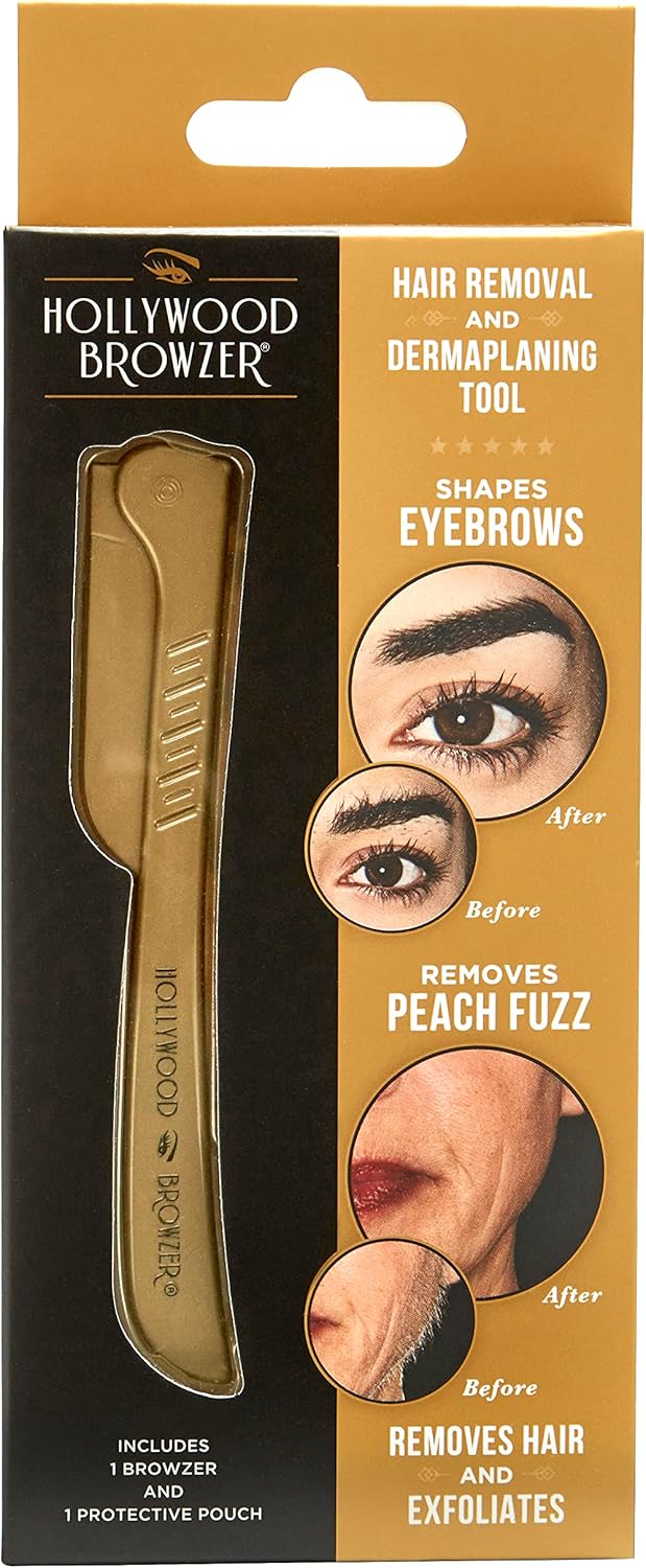 Hollywood Browzer Eco-Friendly Dermaplaning Razor - Eyebrow Shaping & Peach Fuzz...
