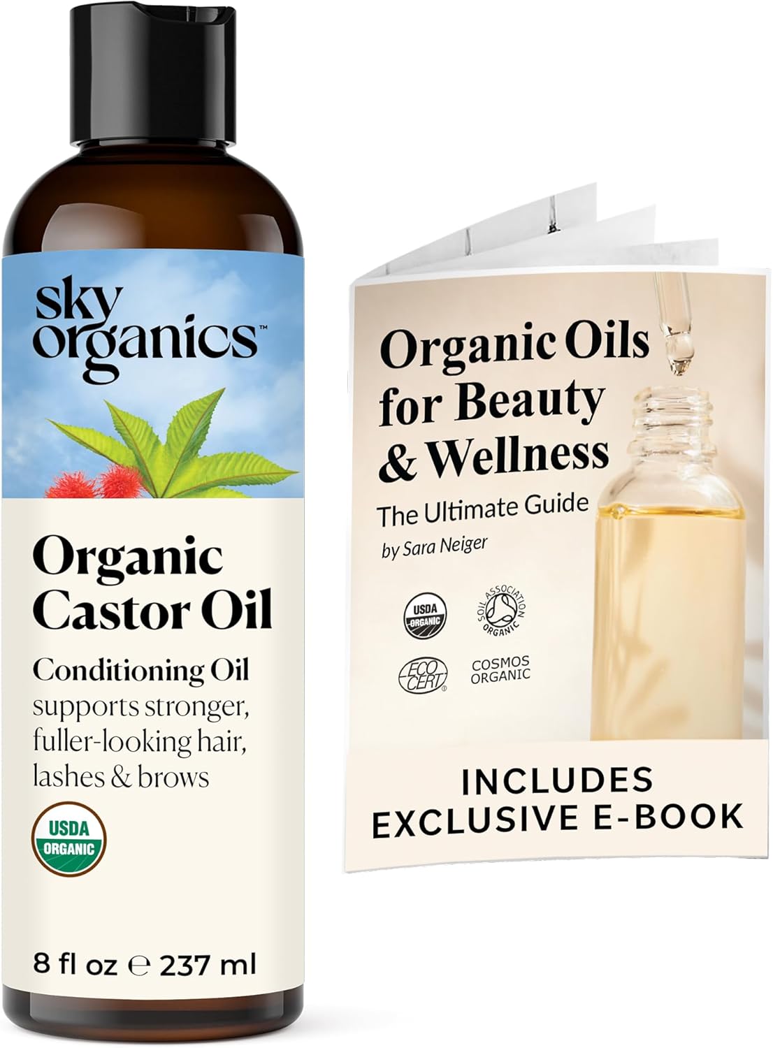 Sky Organics - Organic Castor Oil - Volumizing Hair Oil - Pure Castor Oil for Fa...