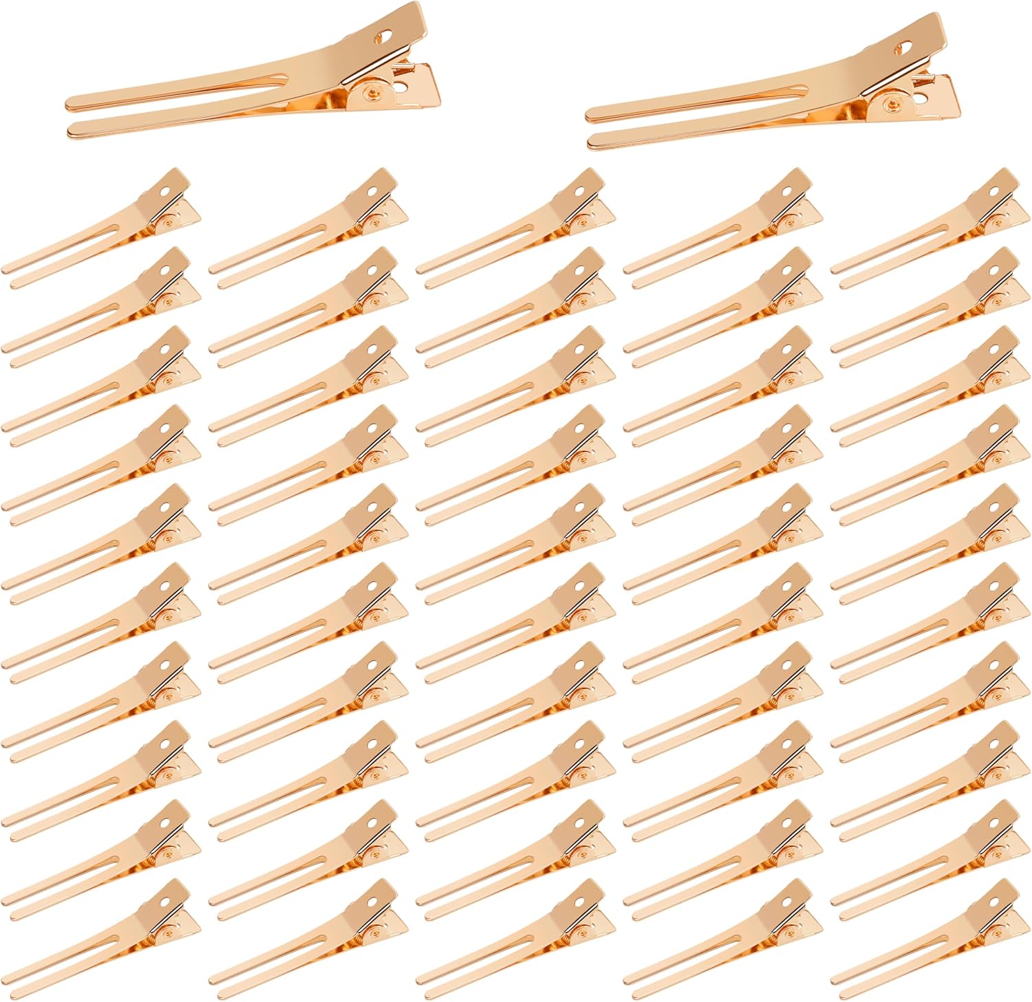 Beayuer 50pcs Hairdressing Double Prong Curl Clips, 1.8in Curl Setting Section H...