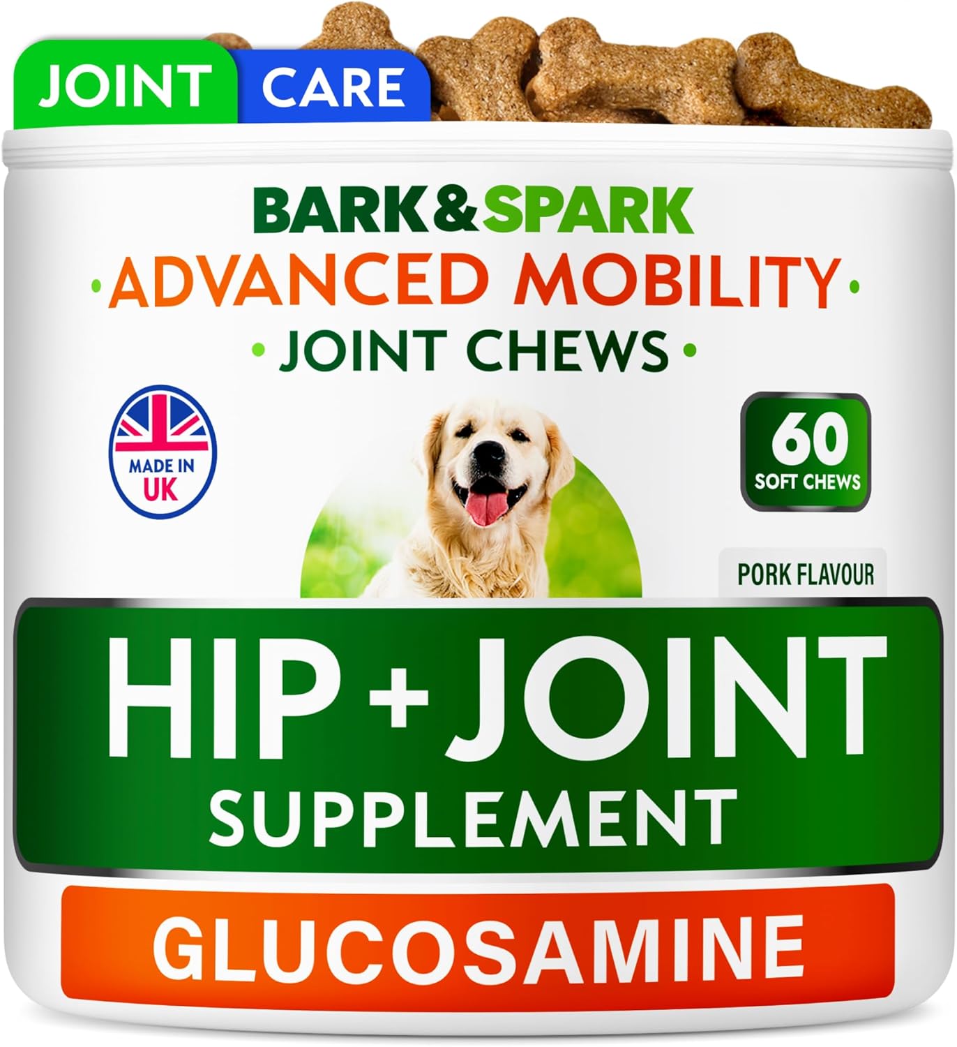 BARK&SPARK Advanced Mobility Joint Supplement - Choose Chews! - Glucosamine Hip...