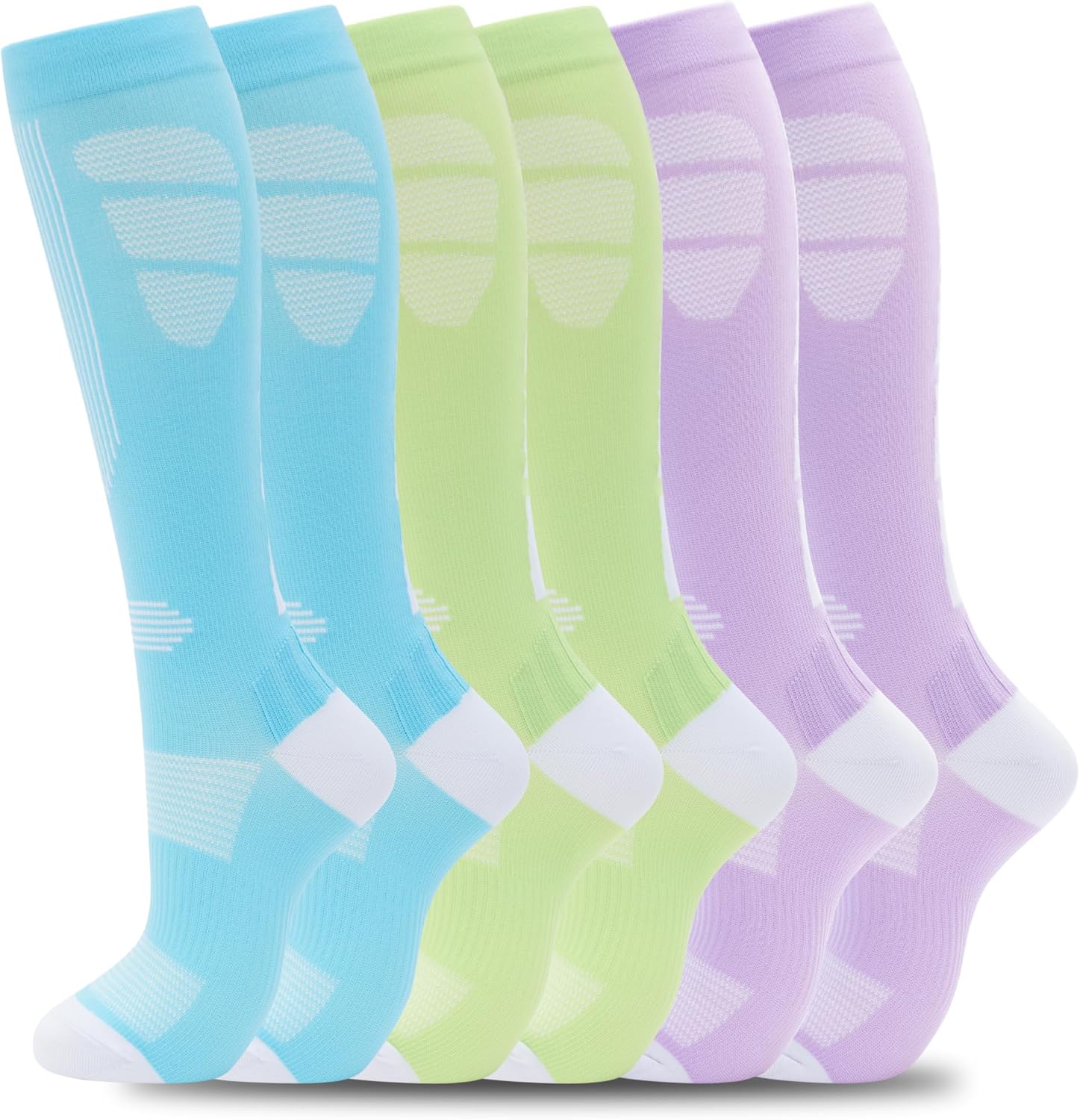 fenglaoda Compression Socks Women Men 6 Pairs, Knee High Best Support Circulatio...