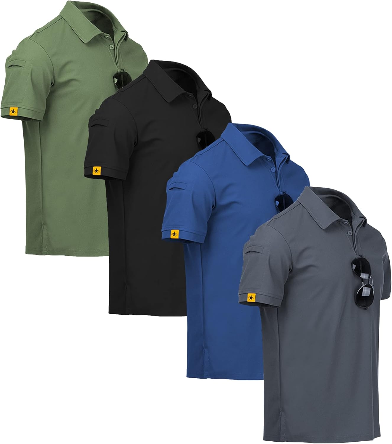 ZITY 4 Pack Mens Polo Shirt Short Sleeve Sports Golf Tennis T-Shirt Athletic Col...