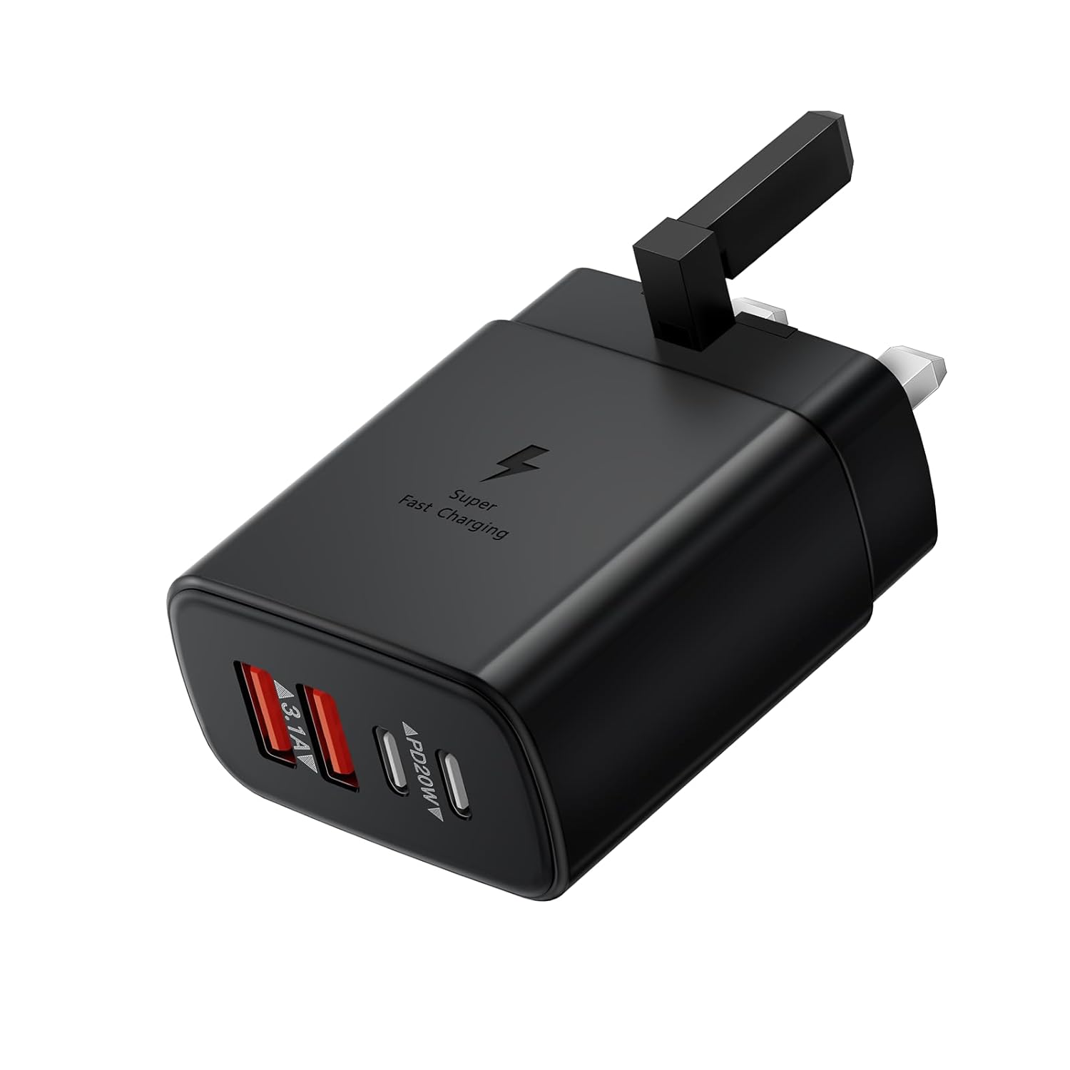 USB Plug Fast Charger, 40W USB C Charger Plug 4-Port Type C Charging Head, UK Mu...