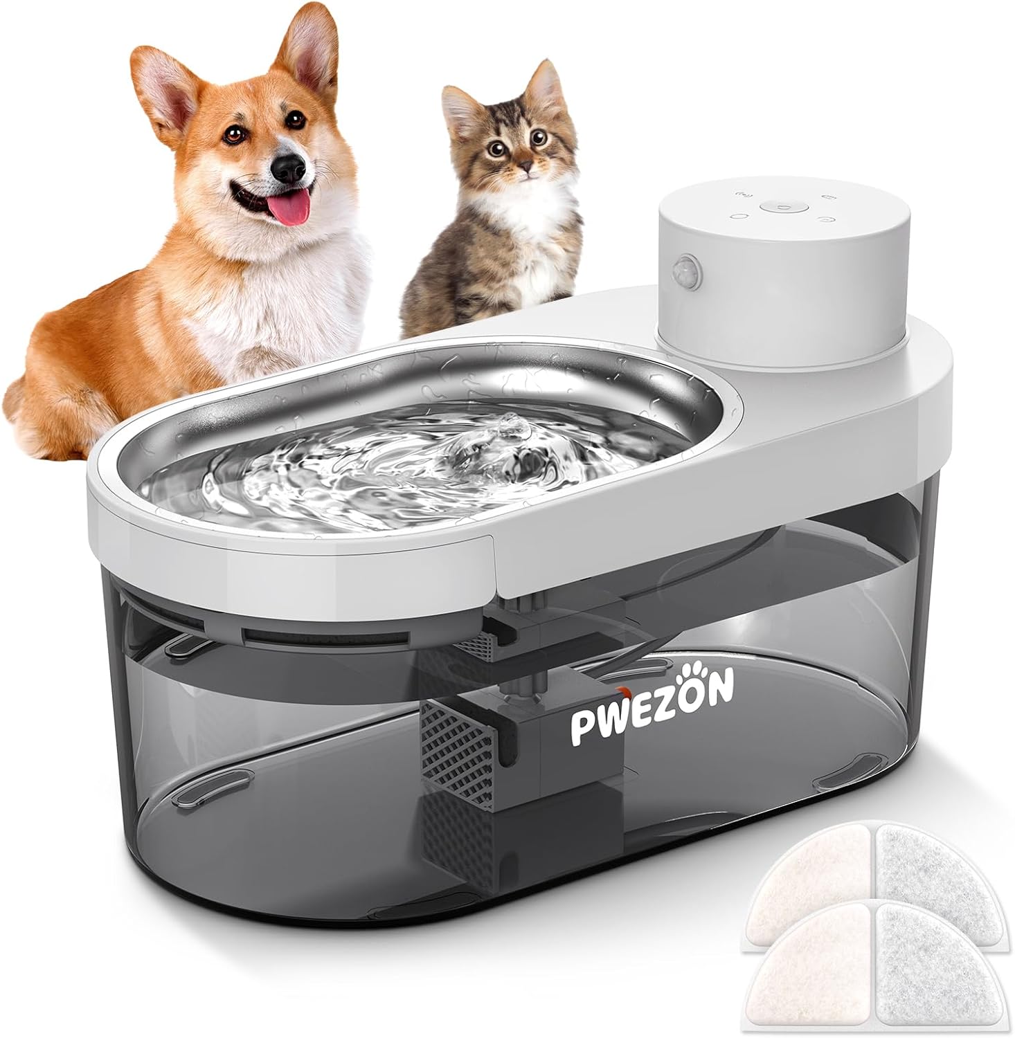 Wireless Cat Water Fountain Battery Operated, Cormix 135oz/4L Pet Water Fountain...