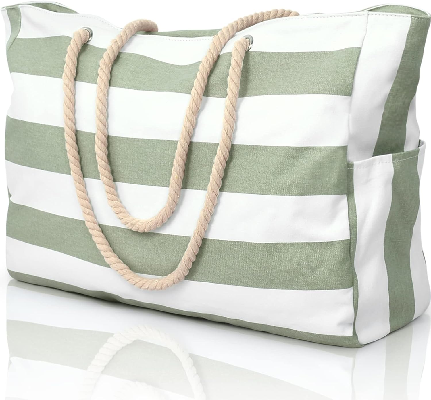 Becokan Beach Bags for Women Large Waterproof Beach Tote Bag Zipper Beach Bags W...