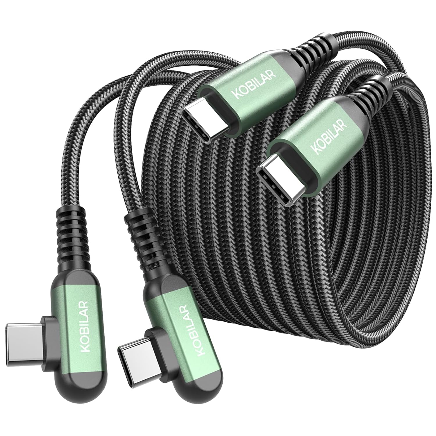 10ft USB C to USB C Cable, USB C Charger Cord Right Angle 2pack, Fast Charger US...