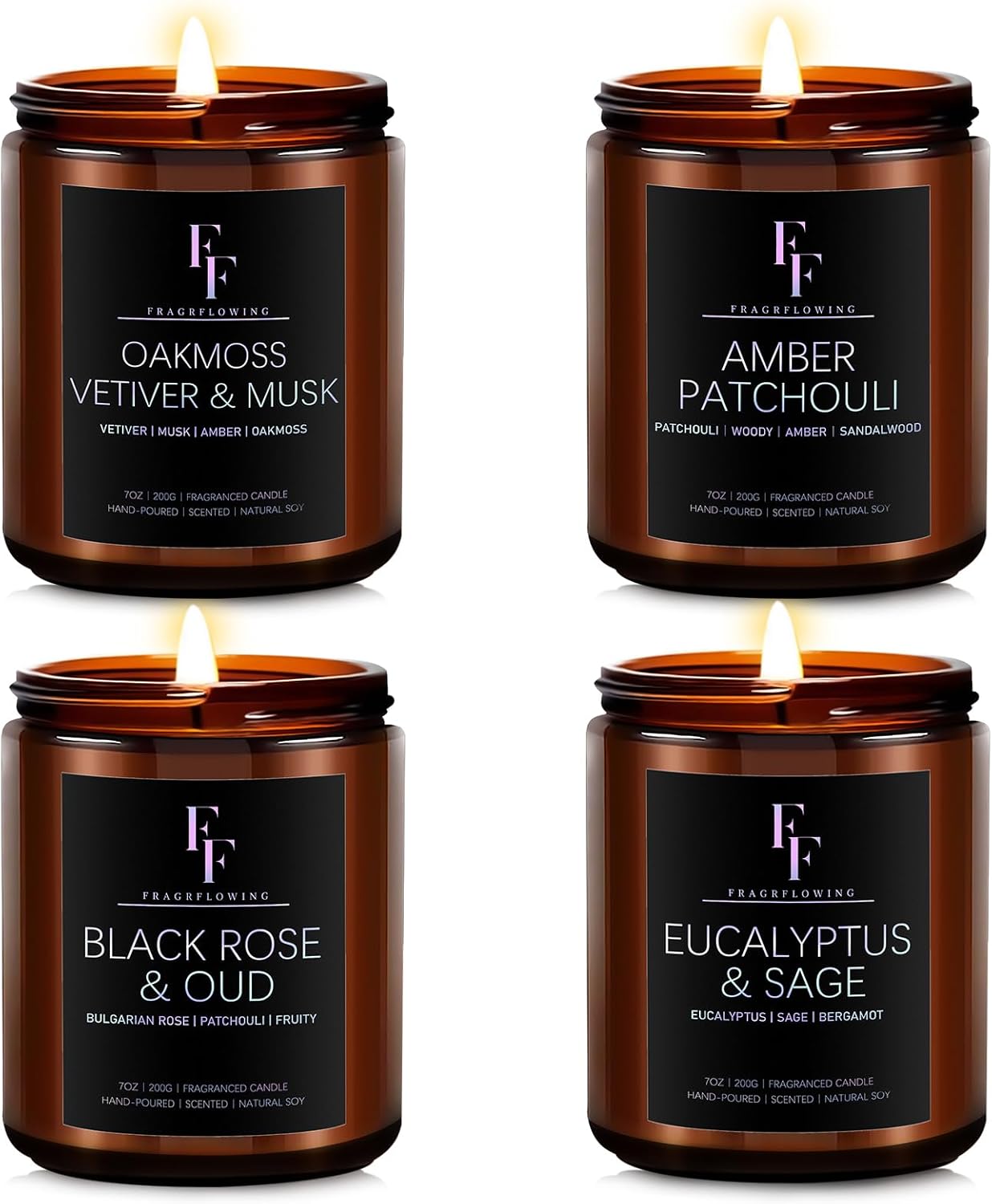 Scented Candles Set, Candles for Home Scented Soy Wax Candle, 4 Pack 28 Oz Aroma...