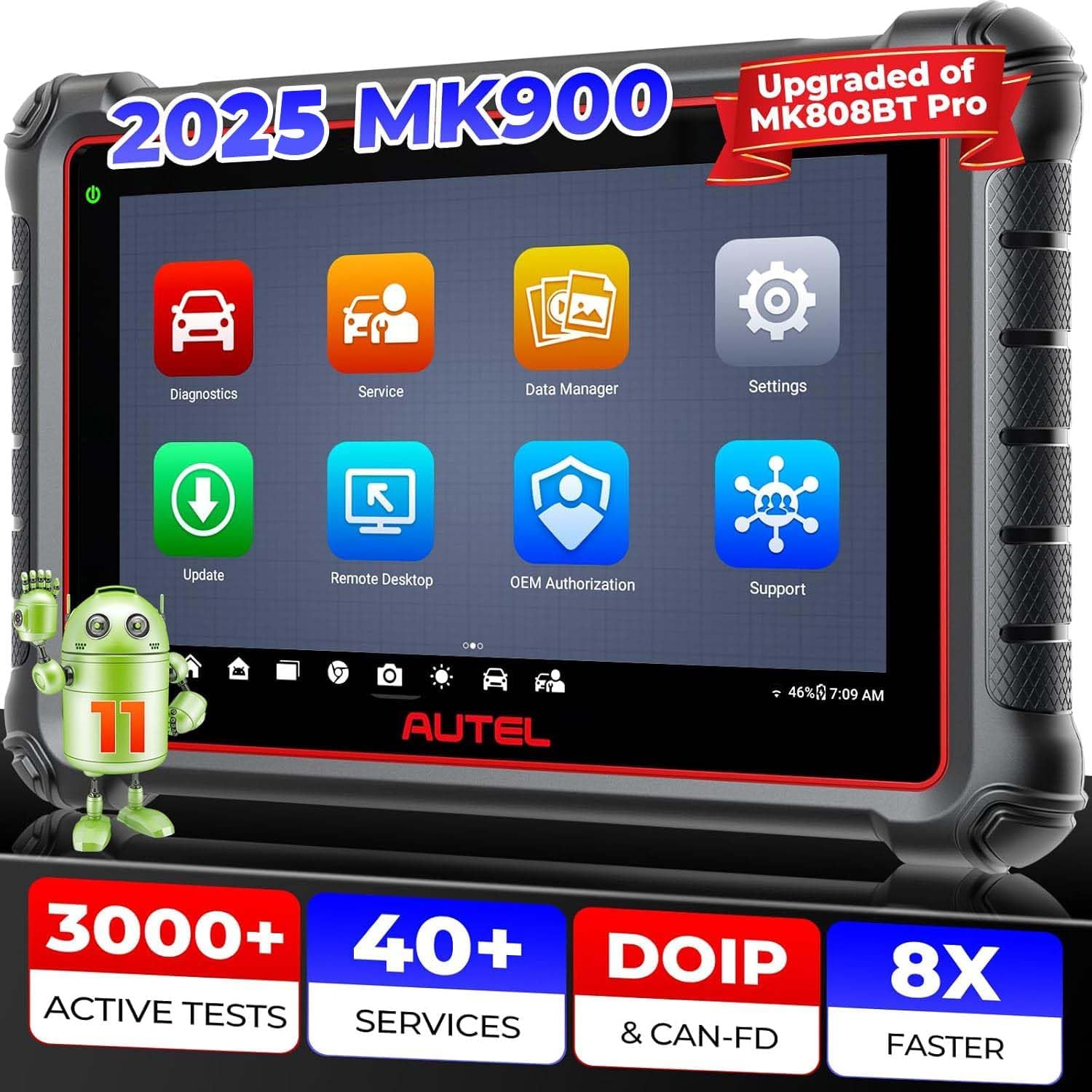 Autel Scanner MaxiCOM MK900, 2025 MK900 Scan Tool Same as MK900BT, Up of MK808S...
