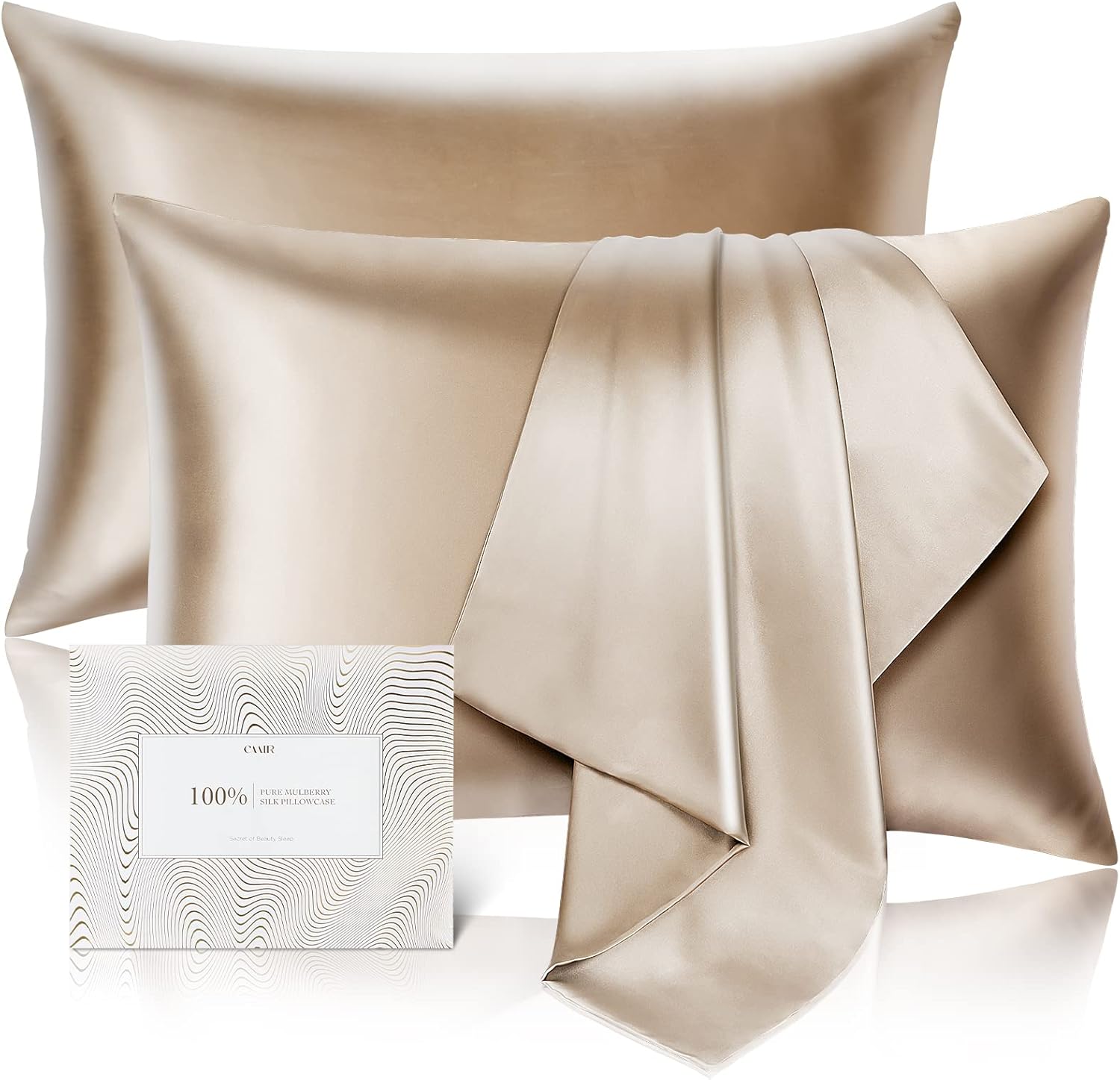 100% Pure Mulberry Silk Pillowcase for Hair and Skin - Allergen Resistant Dual S...