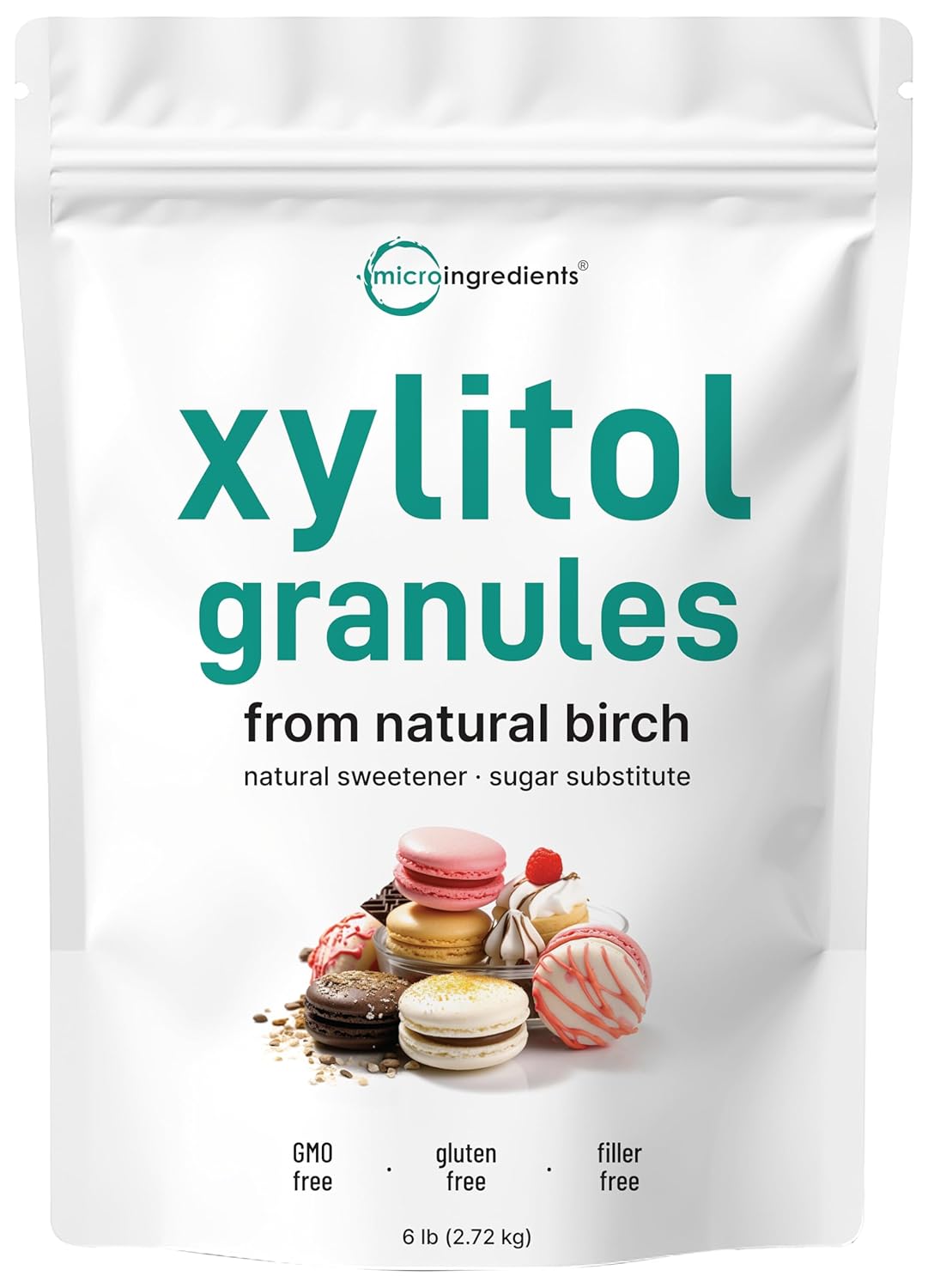Xylitol Sweetener, 6 Pounds, Natural Sweetener, 1:1 Sugar Substitute and Low Cal...
