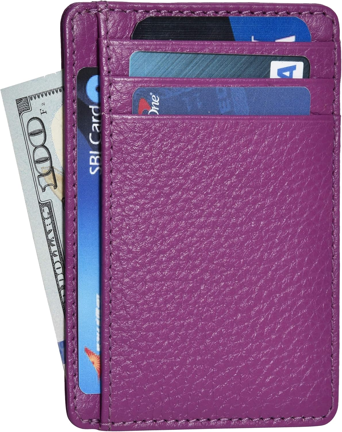 Real Leather Slim Minimalist Wallet for Men and Women -RFID Blocking Front Pocke...