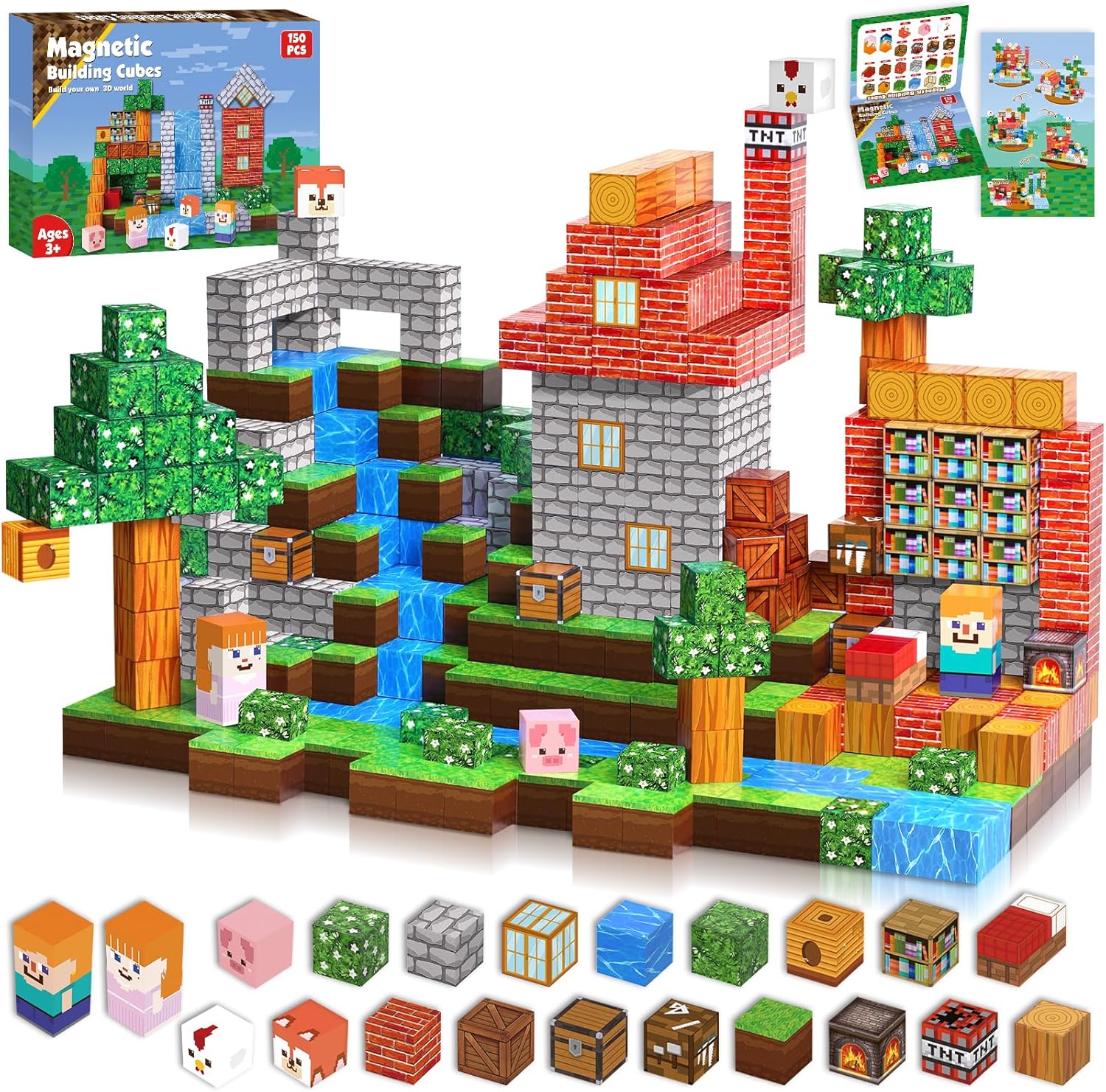 Goody King Magnetic Building Blocks|150PCS Magnetic Building Cube Game, Construc...