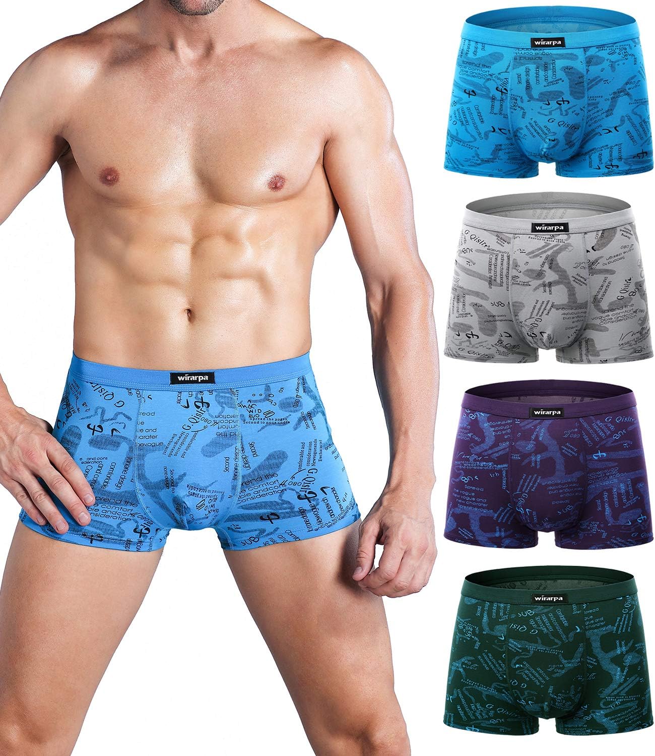 wirarpa Mens Mirco Modal Underwear Trunks Soft Boxer Shorts Gents Microfibre Und...