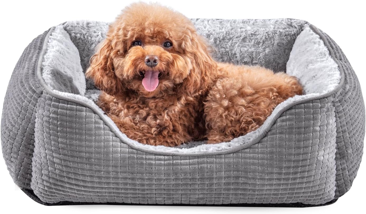JOEJOY Small Dog Bed Washable Pet Bed, Rectangle Dog Bed Orthopedic Calming Dog...