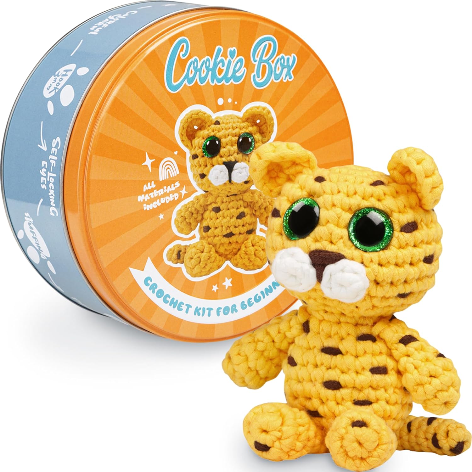 Cookie Box Crochet Kit for Beginners - Learn to Crochet Amigurumi Stuffed Animal...