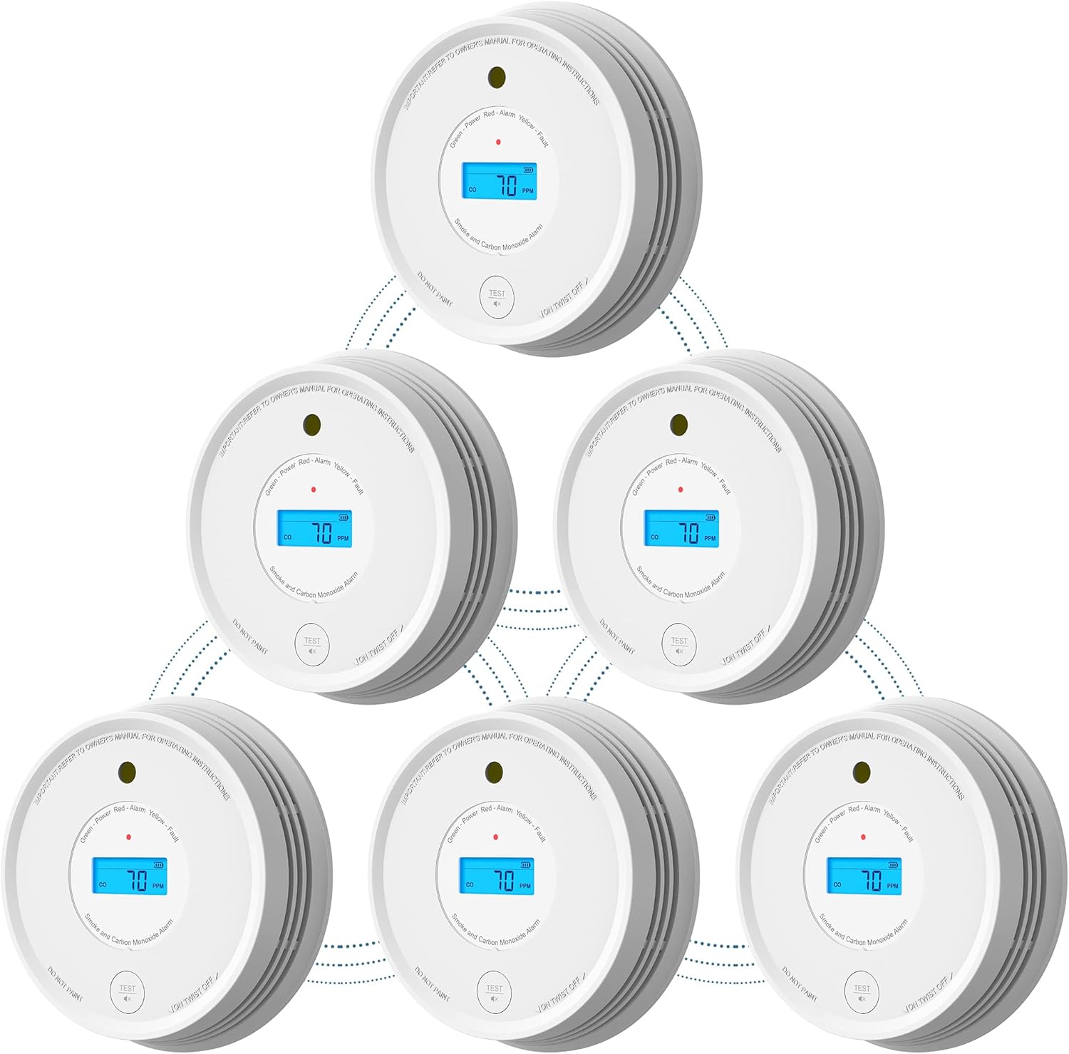 AEGISLINK Smoke Carbon Monoxide Detector, Interlinked Combination Smoke CO Alarm...