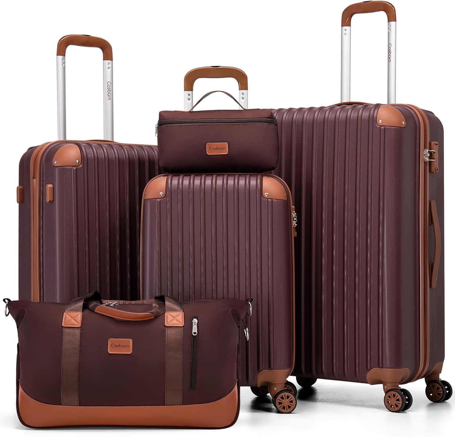 Luggage Sets 5 Piece Suitcases with Wheels, Suitcase Set ABS Hard Case Luggage w...