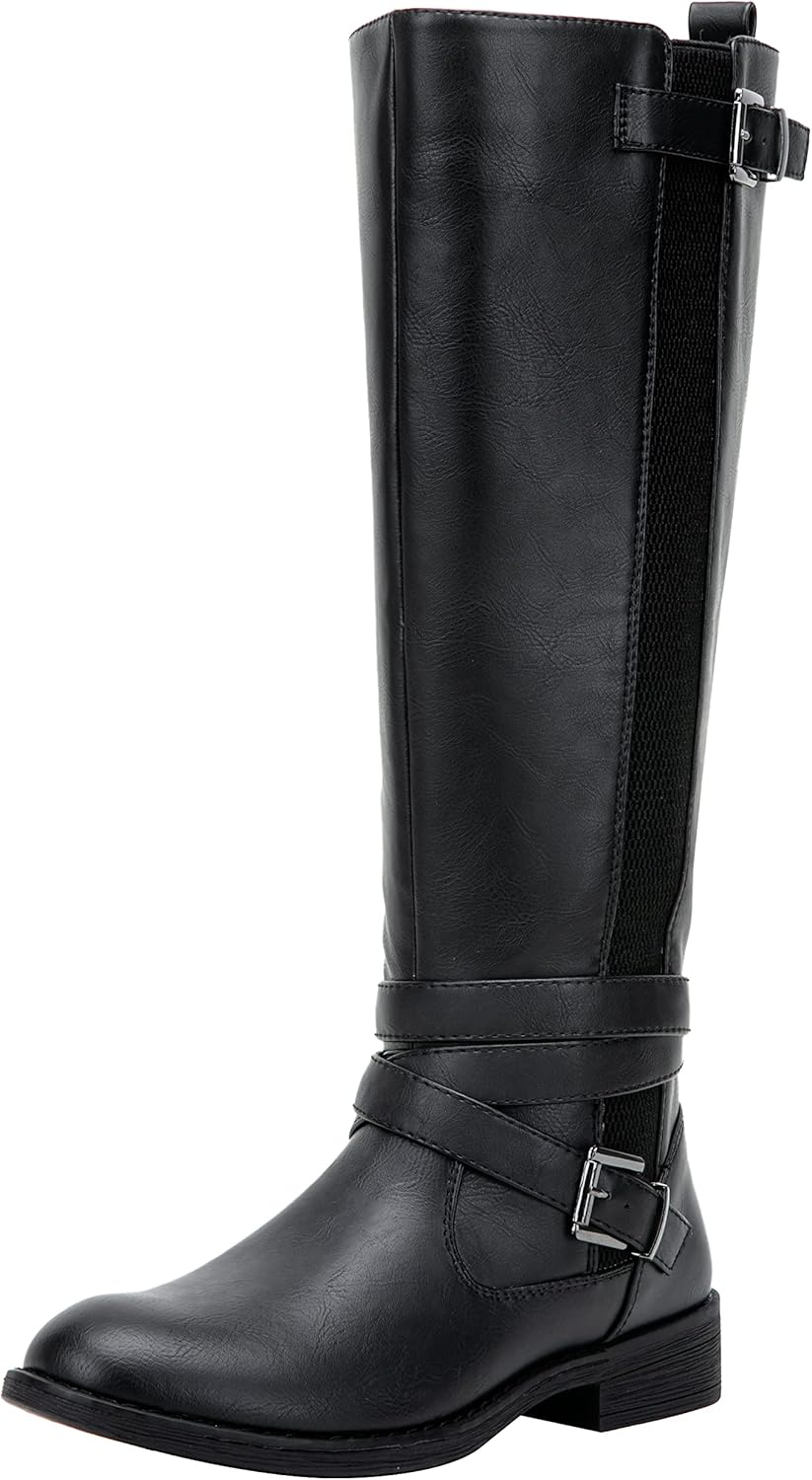 Vepose Women's Riding Knee High Boots Calf Tall Stretch Retro Low Heel 952 Boots...