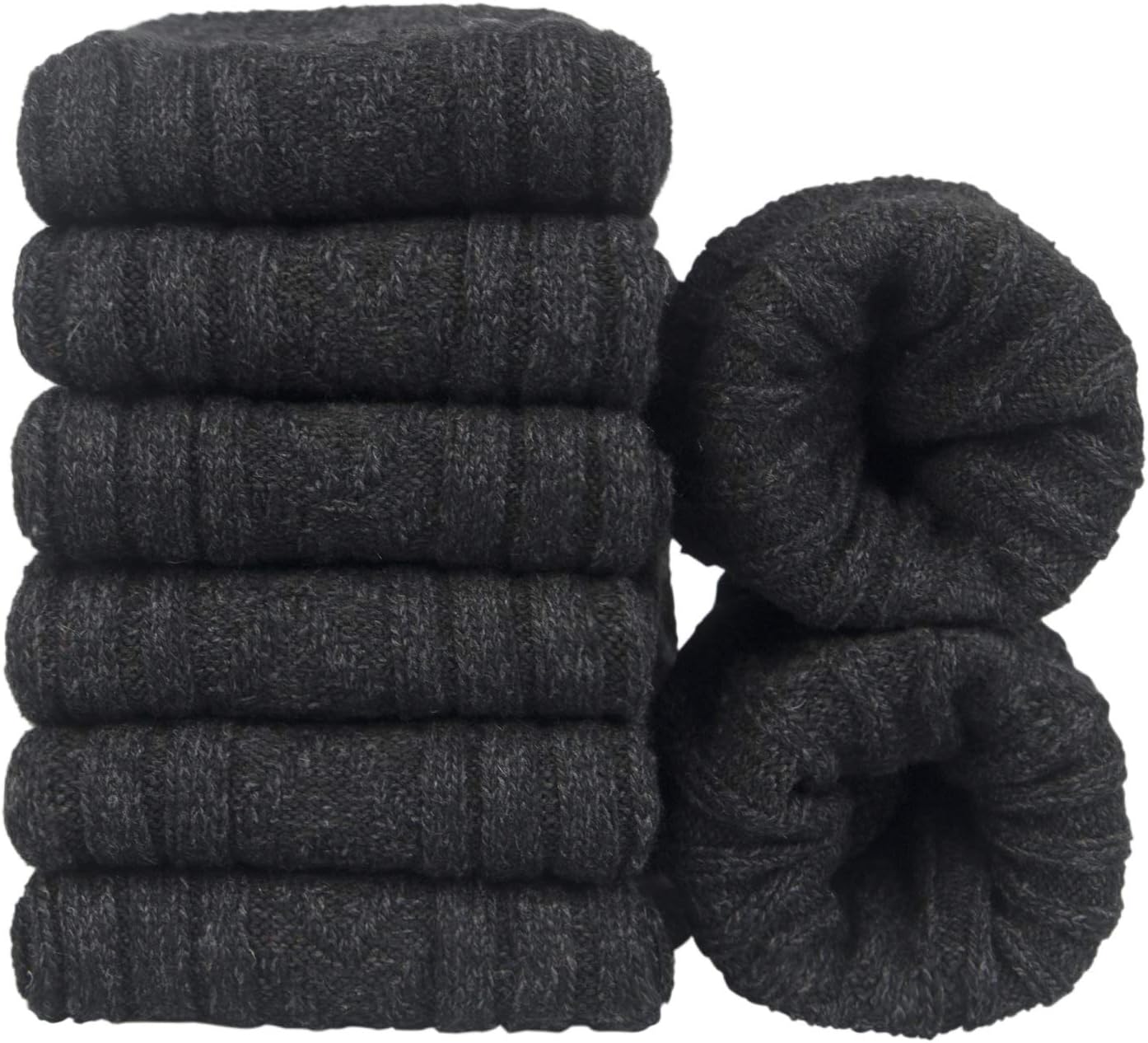 YSense Beau 6 Pairs Men's Socks Merino Wool Winter Thermal Soft Classic Thick Bu...