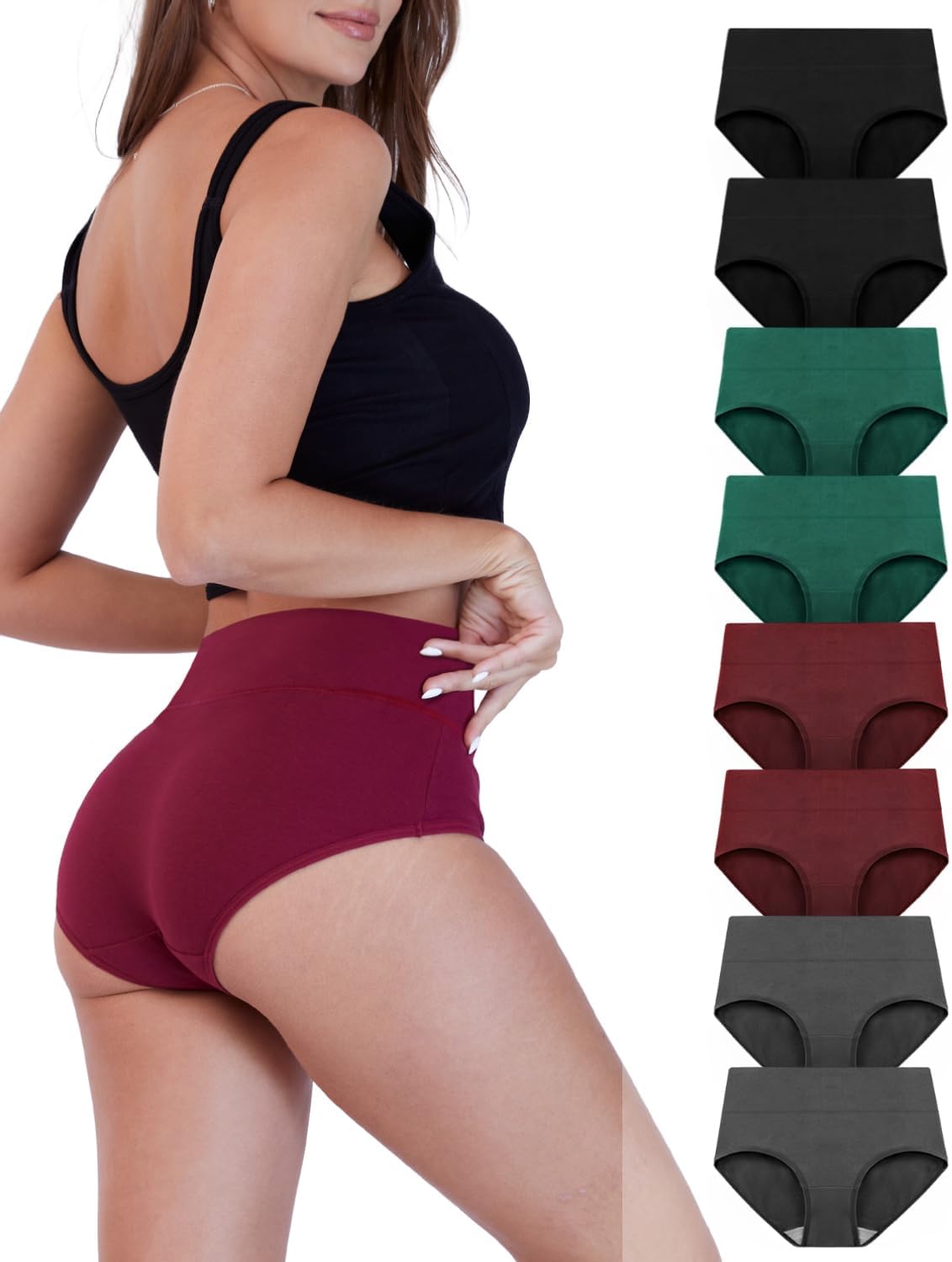 TIICHOO Underwear for Women High Waisted Ladies Cotton Knickers Womens Underwear...