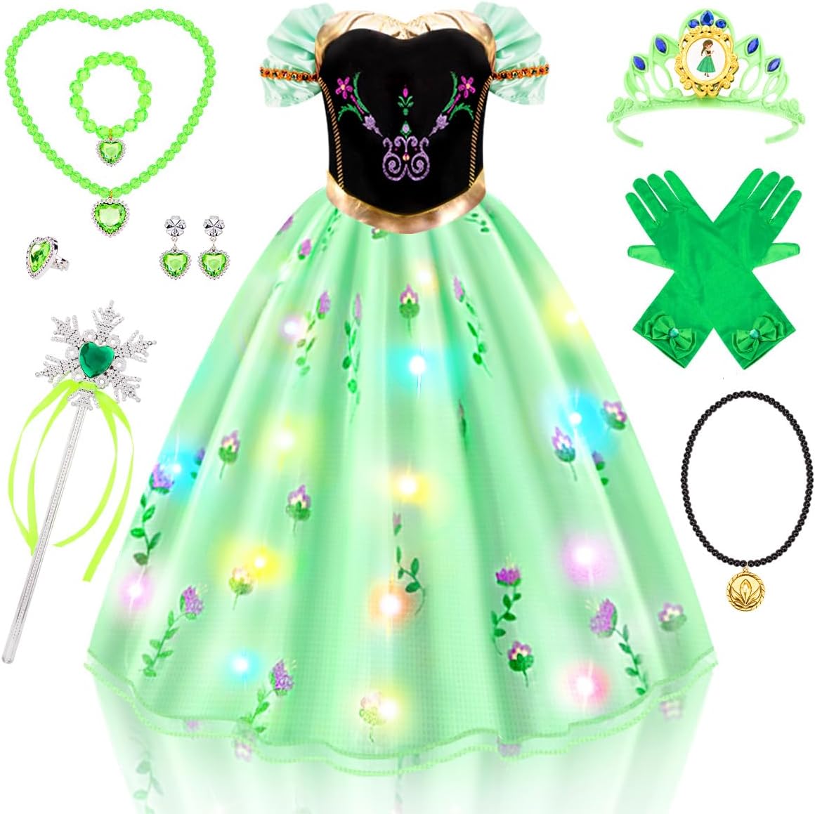 MELAND Princess Costumes for Girls, Princess Dress Up for Girls Age 3-10 Years O...