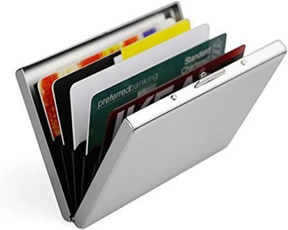 Doutop Credit Card Holder Card Wallet RFID Blocking Brushed Stainless Steel Bank...
