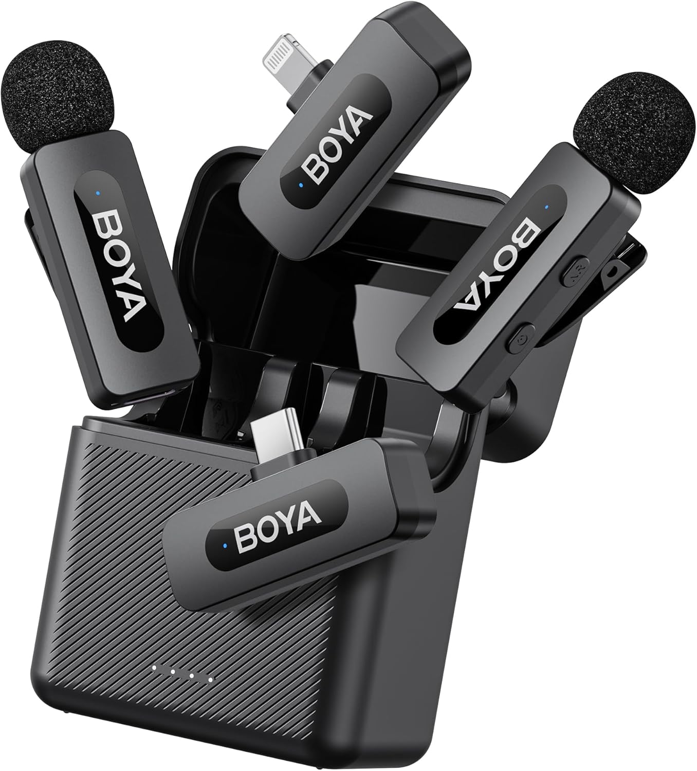 Boya BY-V3 Combo Wireless Lavalier Microphone for iPhone, Android, iPad, with US...