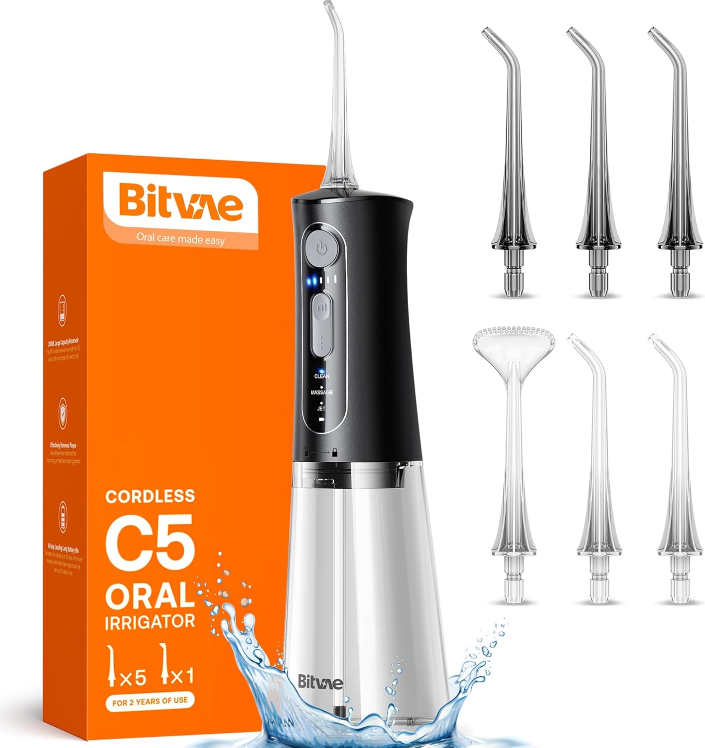 Bitvae Water Dental Flosser for Teeth Cordless, Water Teeth Cleaner Picks for Cl...