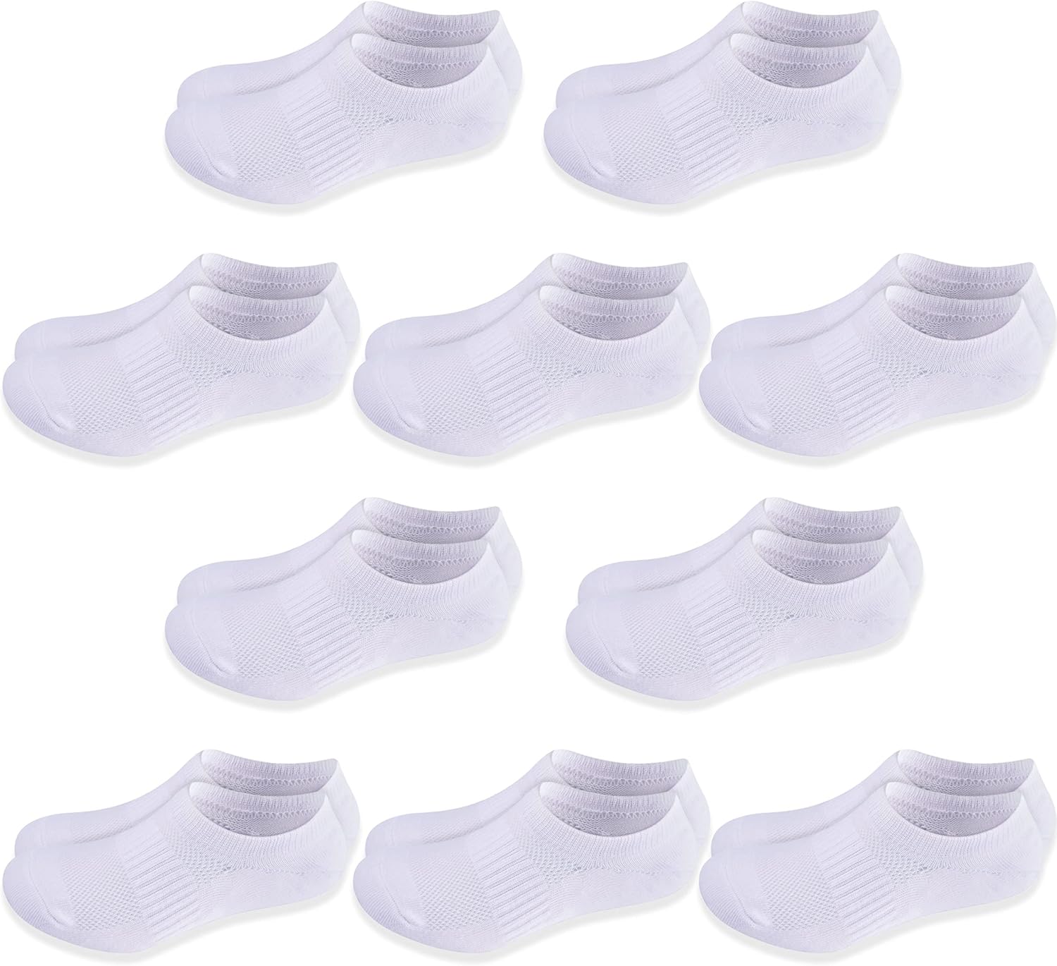 Cozi Foot 10 Pairs Boys Girls No Show Socks Cotton Non Slip Low Cut Socks Medium...