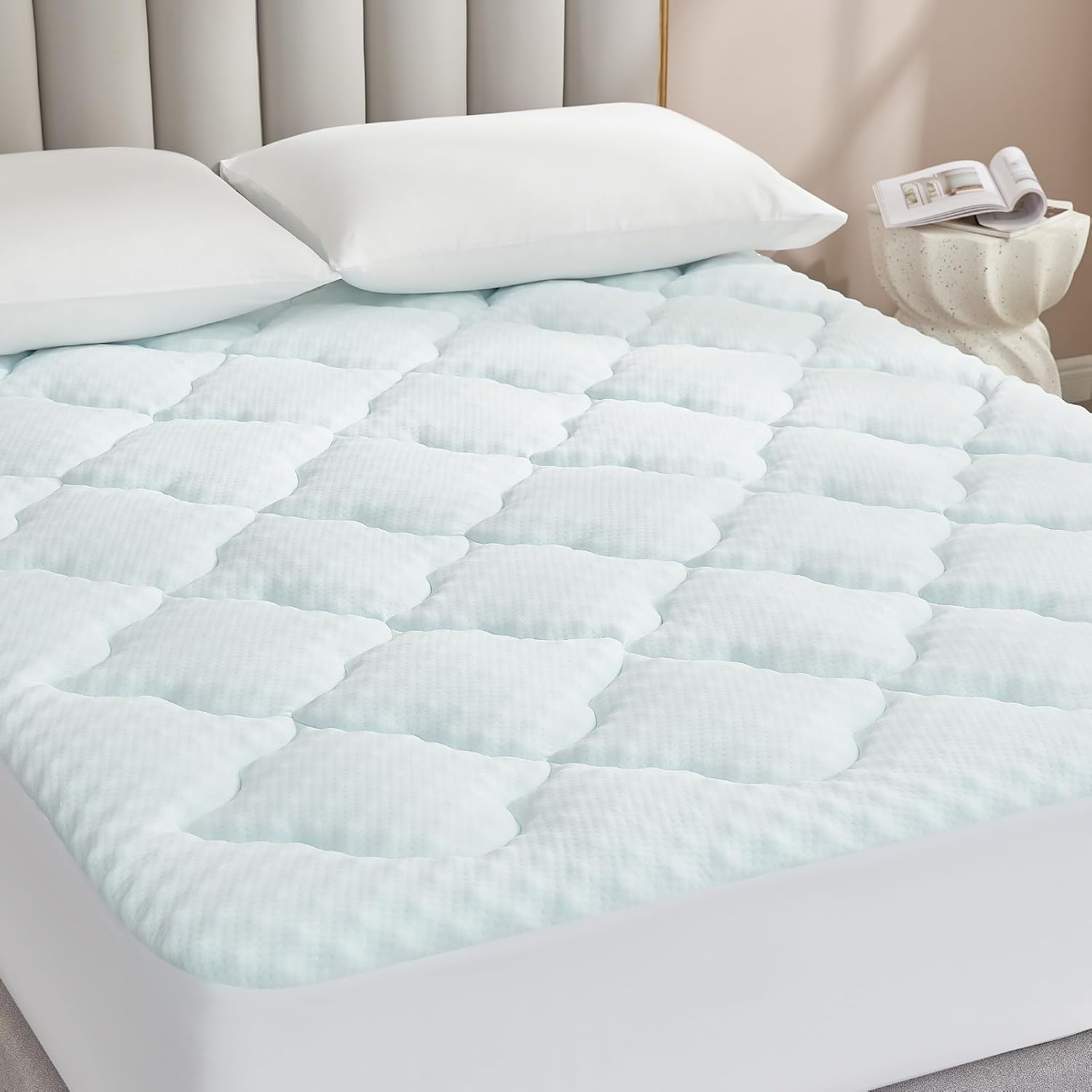 Hansleep Memory Foam Mattress Topper Kingsize Bed, Mattress Cover Pad with Extra...