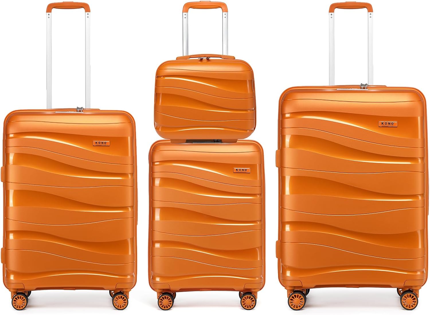 Kono Luggage Sets of 4 Piece Lightweight Polypropylene Hard Shell Suitcase with...