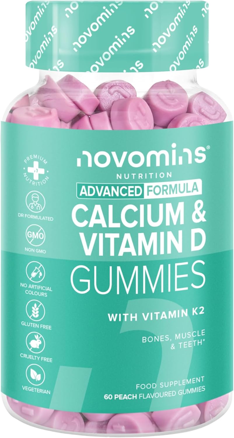 Calcium Gummies – 400mg of Calcium - with Vitamin D & K2 (MK-7) - Vegetarian – G...