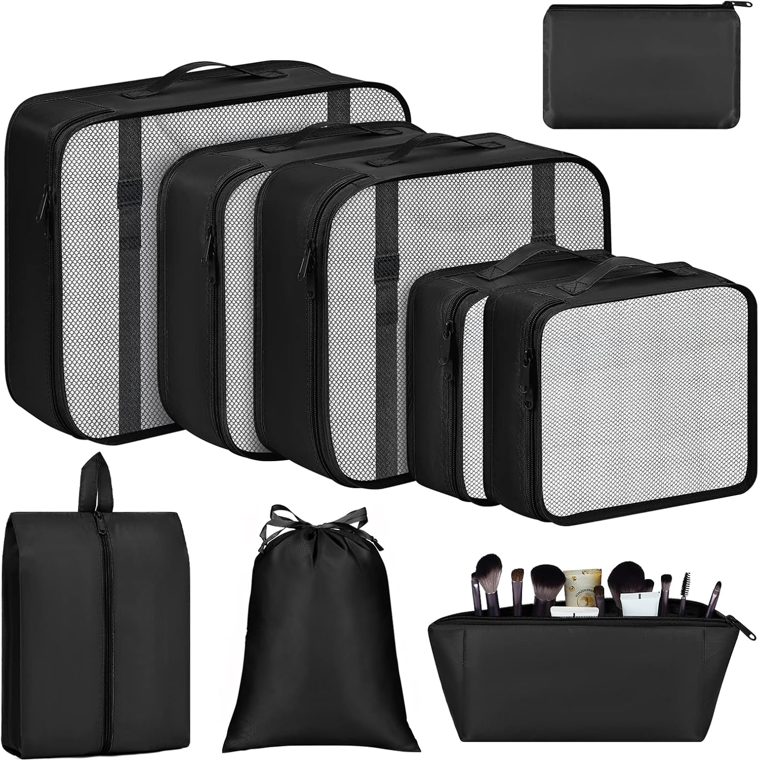 DIMJ Packing Cubes for Suitcase - Organizer Bags Set of 9, Travel Cubes for Pack...