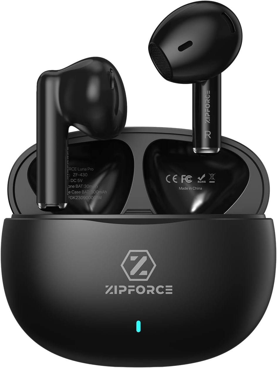 ZIPFORCE True Wireless Earbuds, in-Ear Bluetooth 5.3 Headphones 4-Mics ENC Clear...