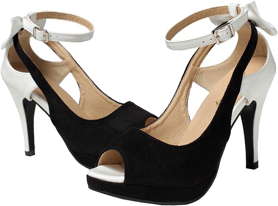 getmorebeauty Women's High Heels Shoes Ankle Straps Dress Heeled Sandals 10 Whit...