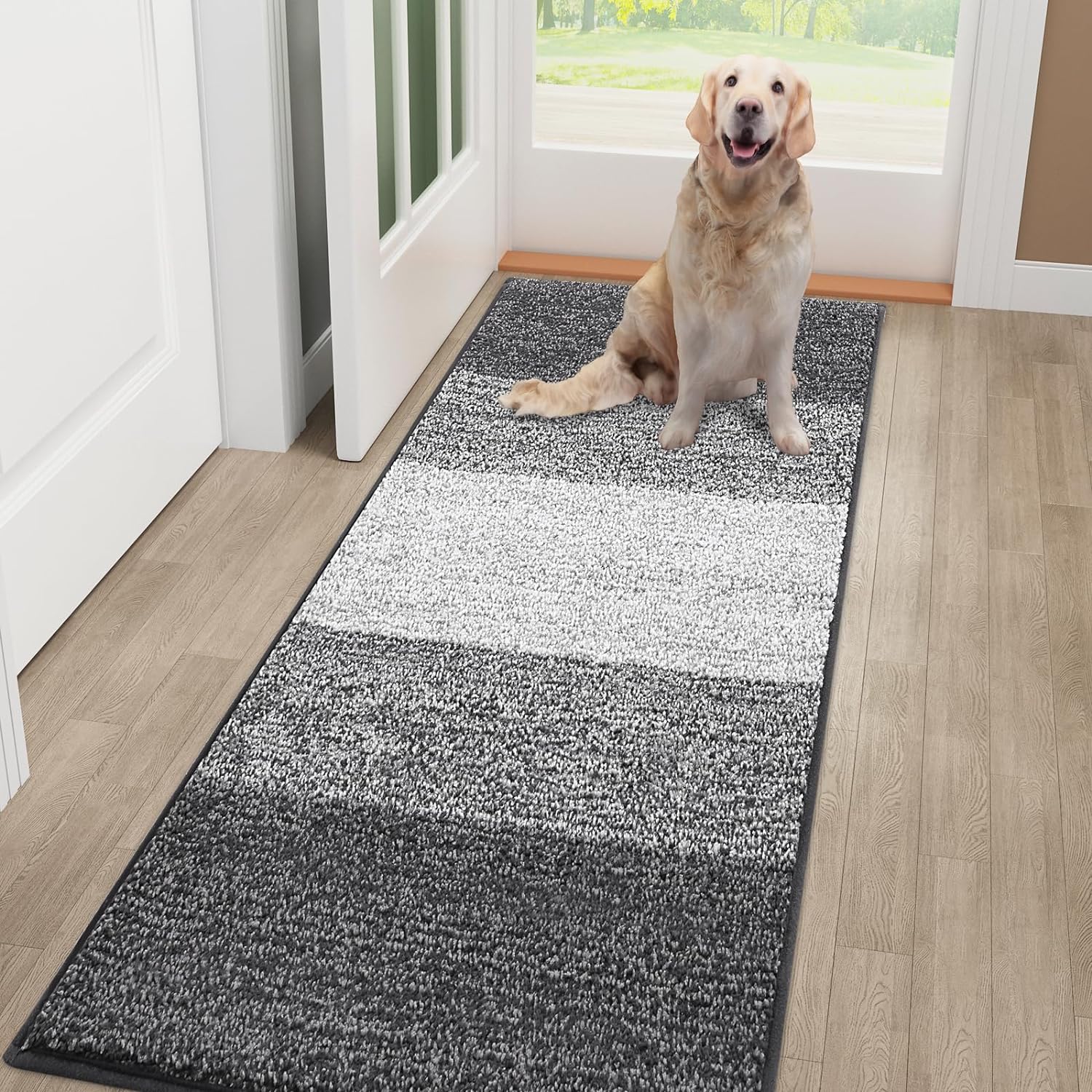 Smiry Dog Door Mat for Muddy Paws, Absorbs Moisture and Dirt, Low-Profile Entryw...