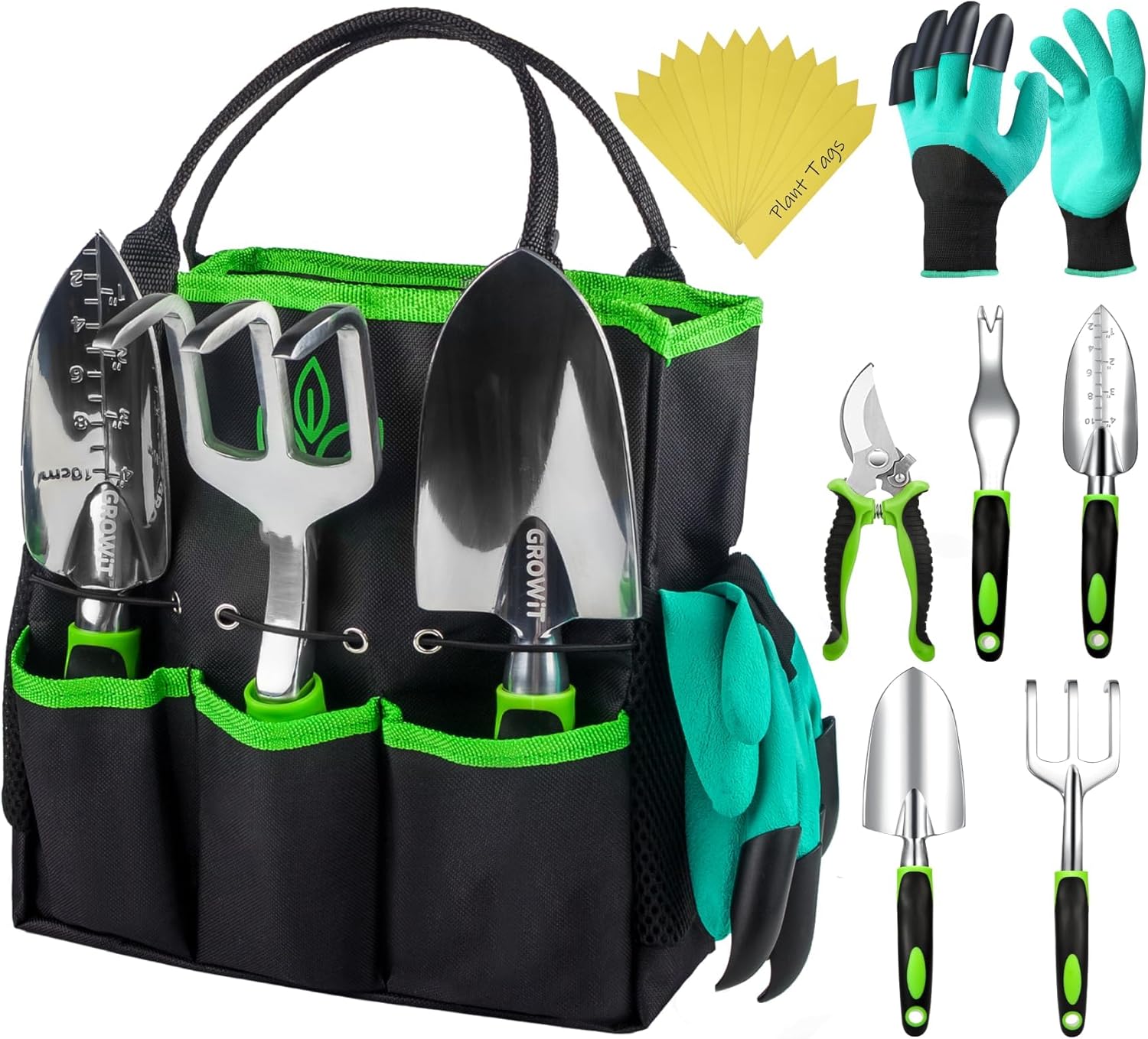 GROWIT Heavy Duty Gardening Tools - 22-Piece Gardening Gifts for Women, Mom, Men...