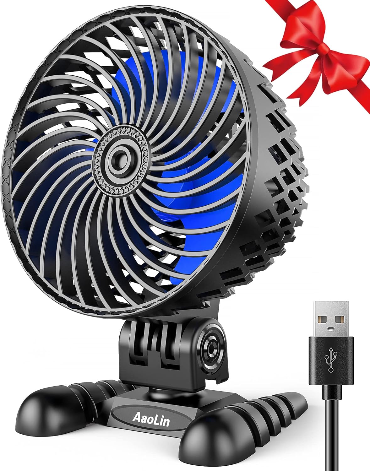 USB Desktop Small Fan, Stepless Speed Adjustment with Multiple Speed Levels, Por...