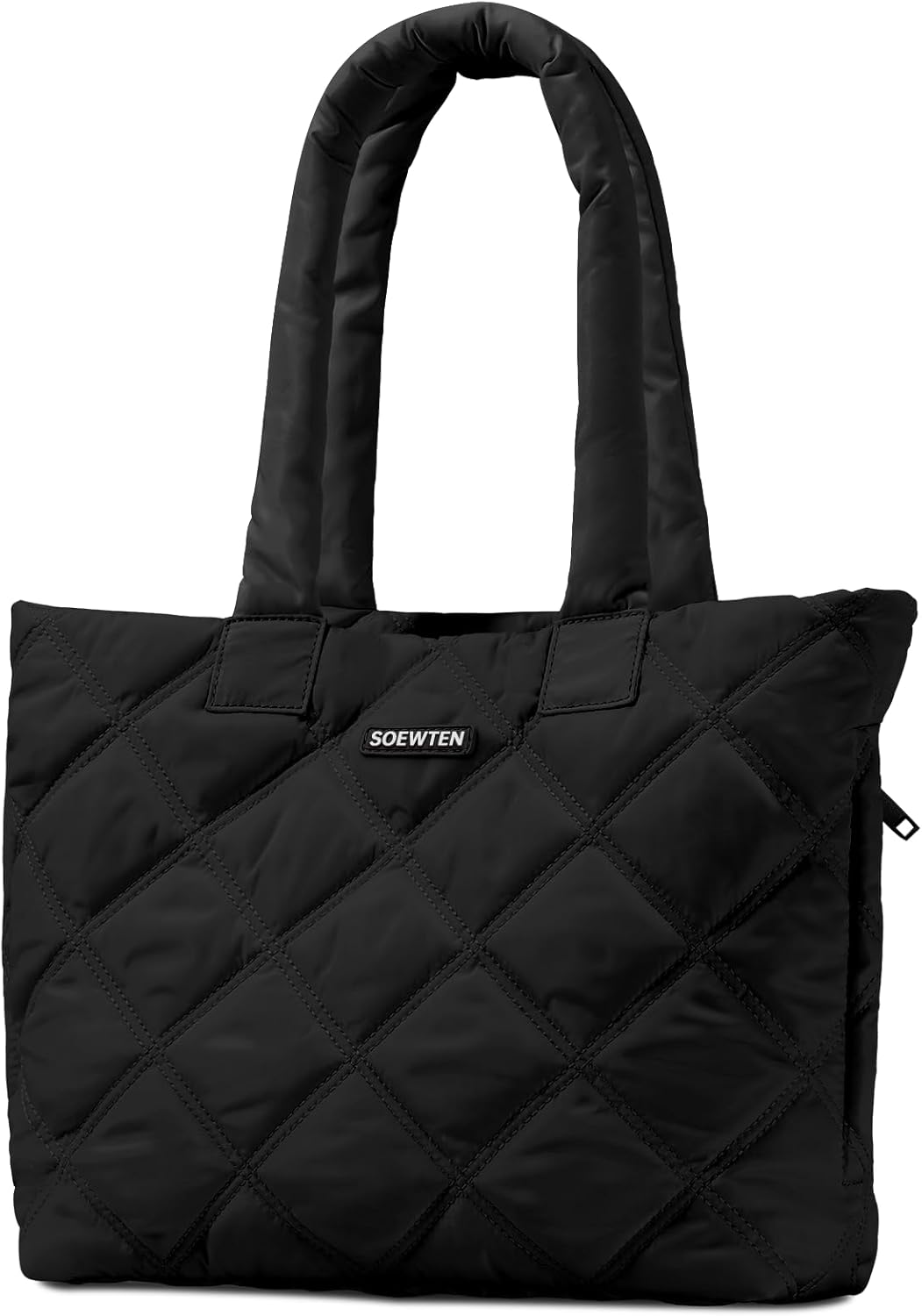 Tote Bag for Women, Quilted Tote Bag with Zipper, Puffer Tote Work Bag, Handbags...