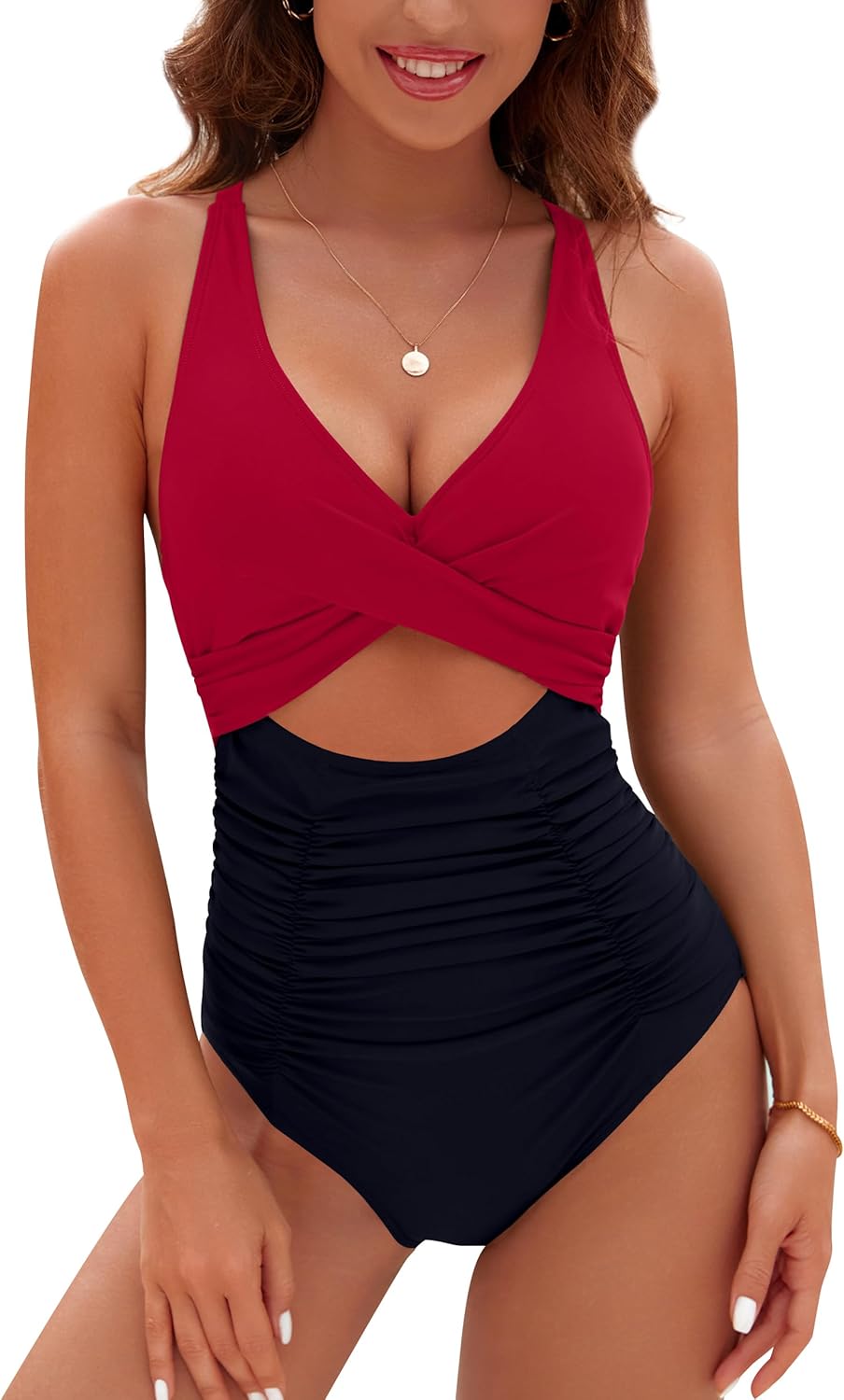 Blooming Jelly Womens One Piece Swimsuits Push Up Tummy Control Bathing Suit Cut...