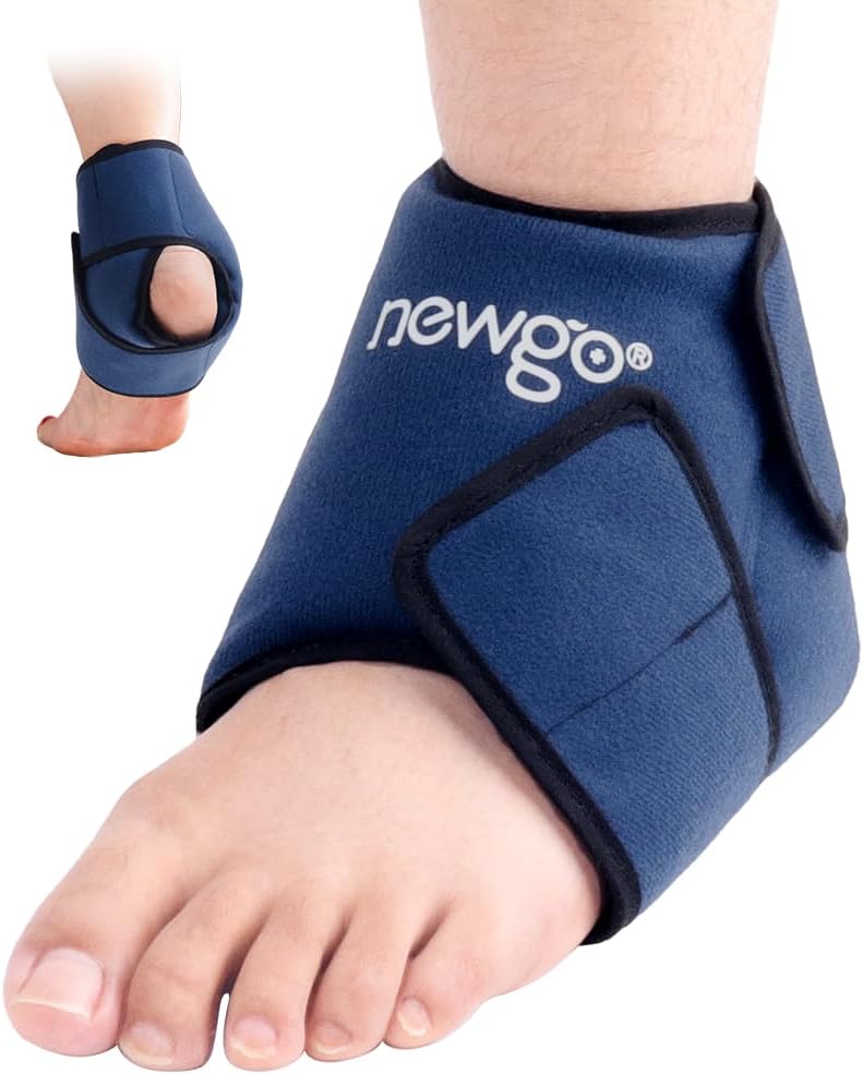 NEWGO Ice Pack for Ankle Sprain, Ankle Ice Pack Wrap Gel Cold Packs for Ankle Sw...