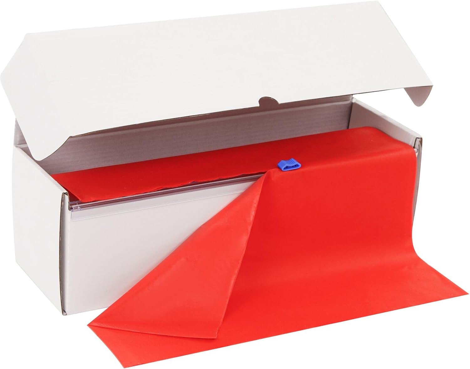 WDF 54 Inch X 100 Feet Red Plastic Table Cover Roll with Cutter Box - Christmas...