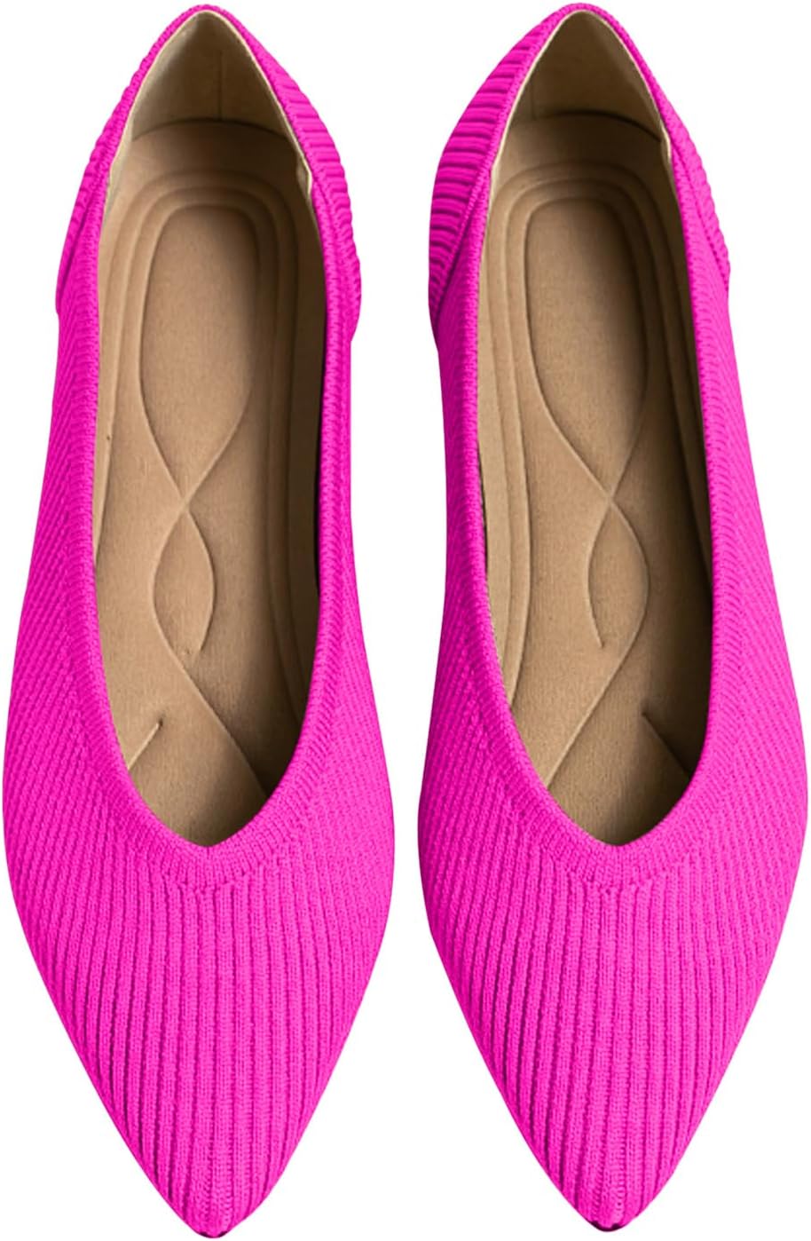Women's Flats Shoes Pointed Toe Knit Ballet Comfortable Dressy Slip On Flat 9 Pi...